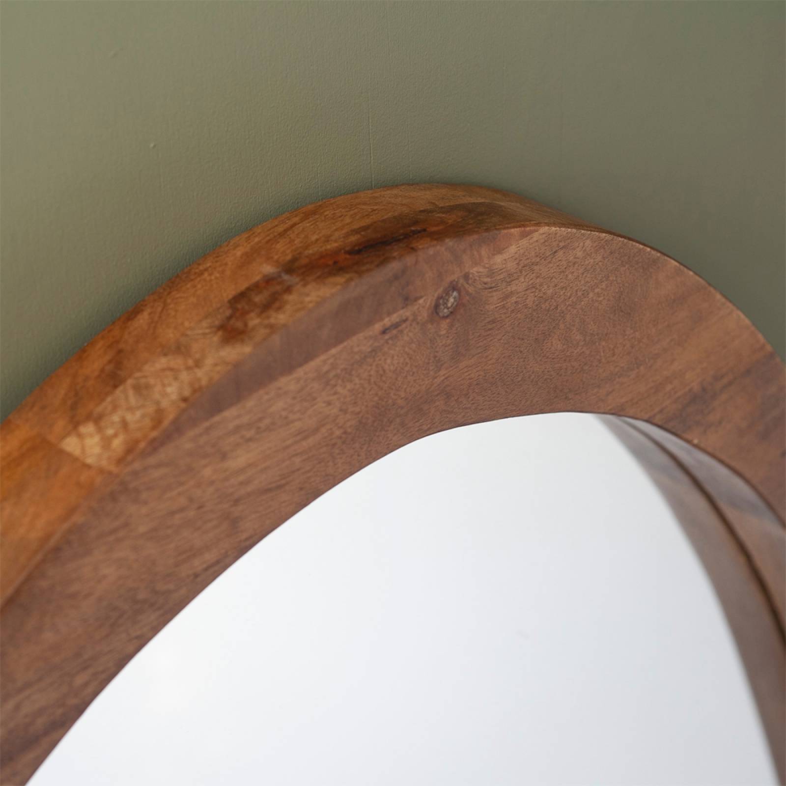 Small Organic Shaped Mirror With Wooden Back thumbnails