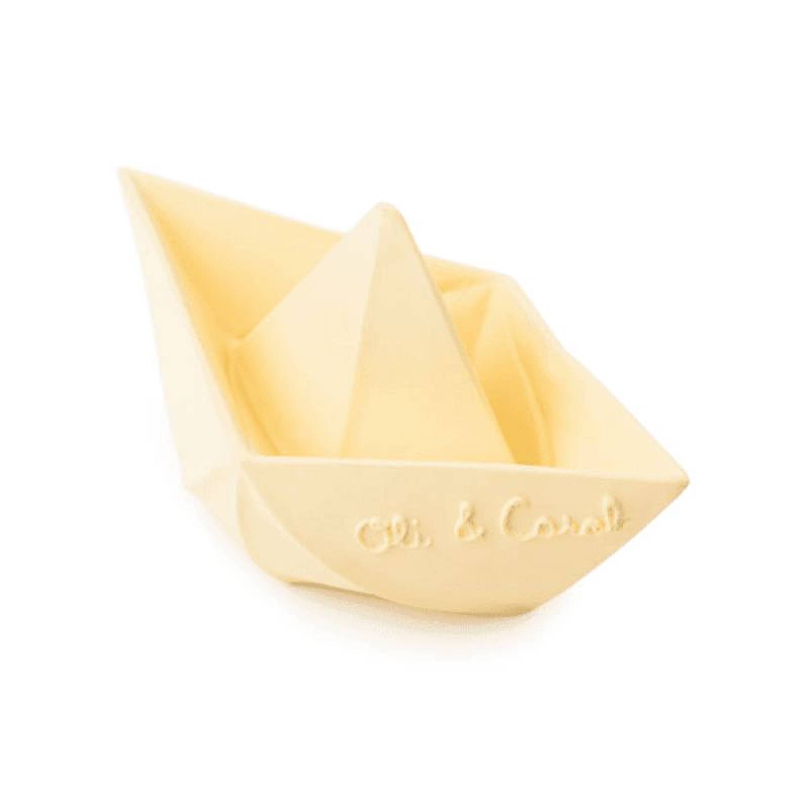 Origami Boat Natural Rubber Bath Toy In Vanilla 0+ thumbnails