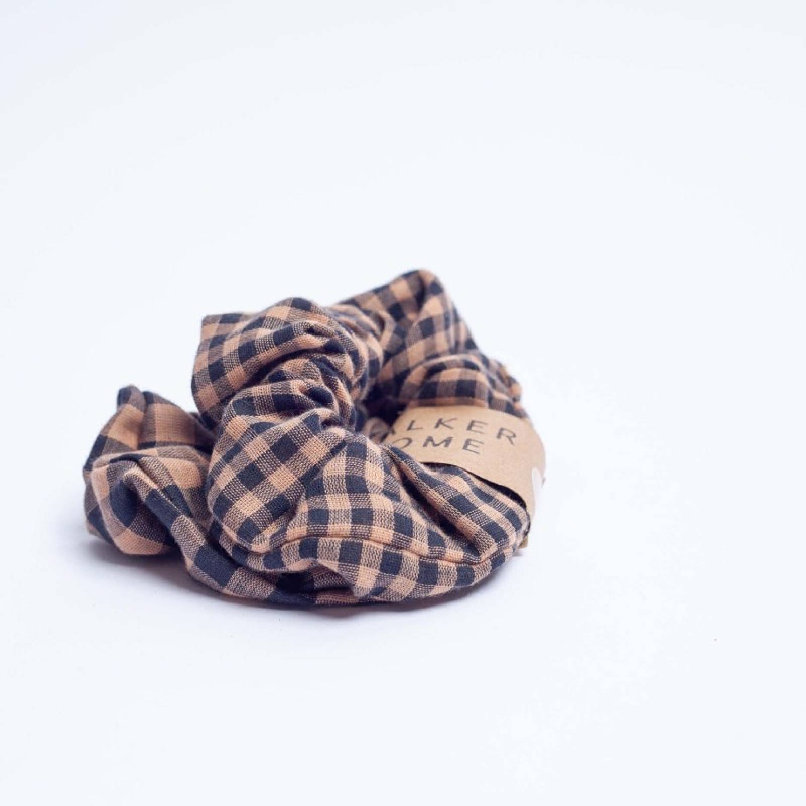 Pack Of 2 Cotton Hair Scrunchies In Rust Gingham thumbnails