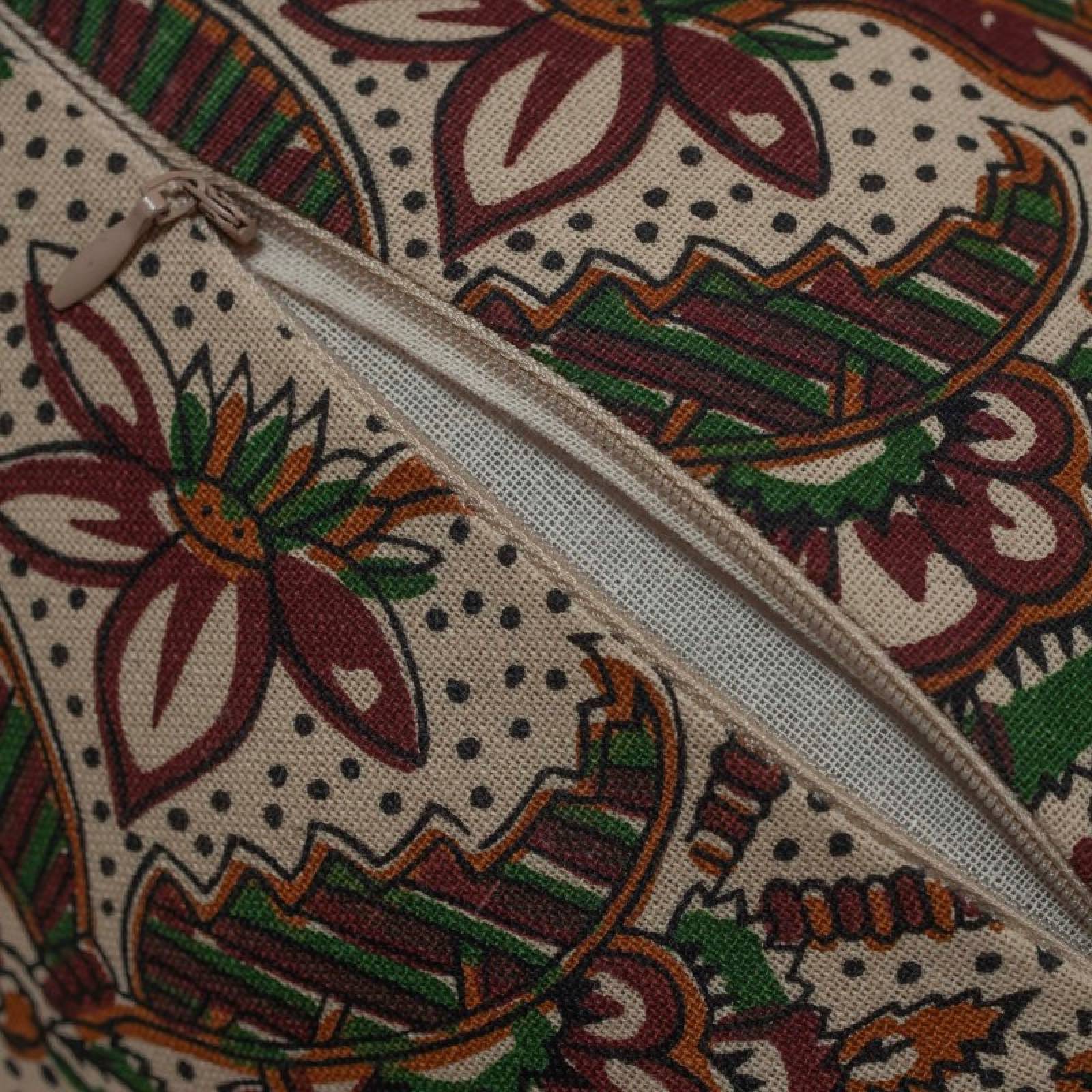 Printed Cotton Bolster Cushion In Chestnut Block Print thumbnails
