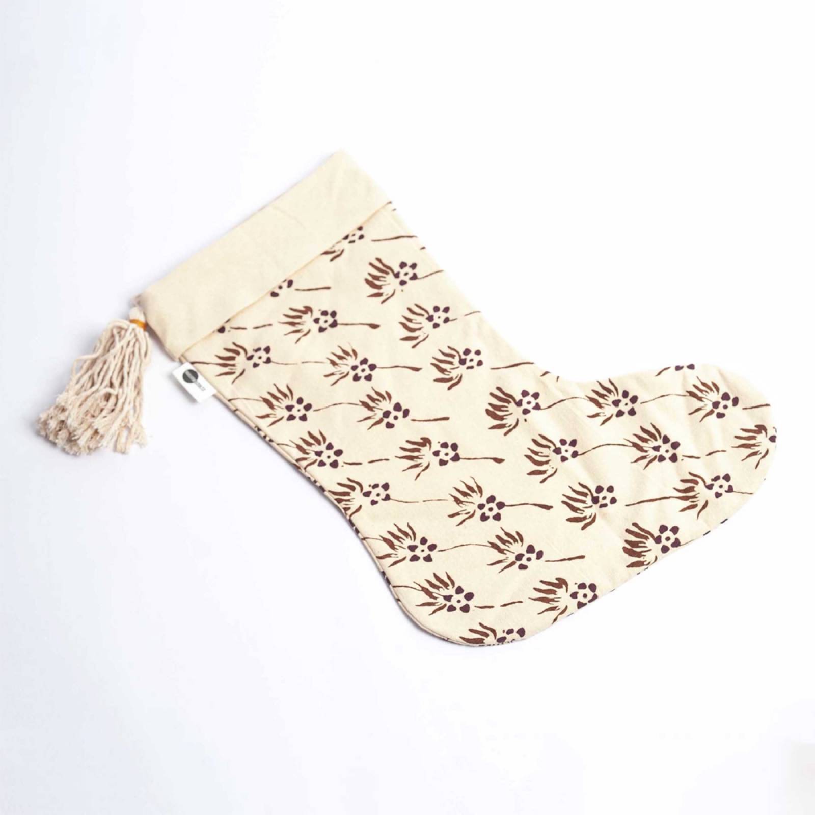 Printed Cotton Christmas Stocking - Various Patterns thumbnails