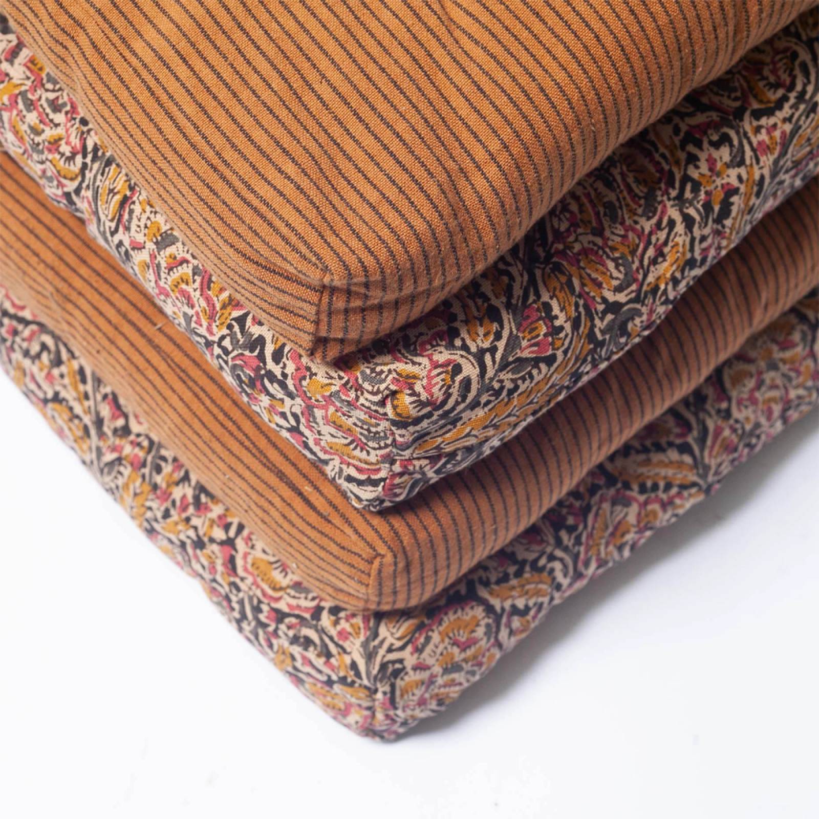 Printed Seat Pad Cushion In Striped Almond thumbnails