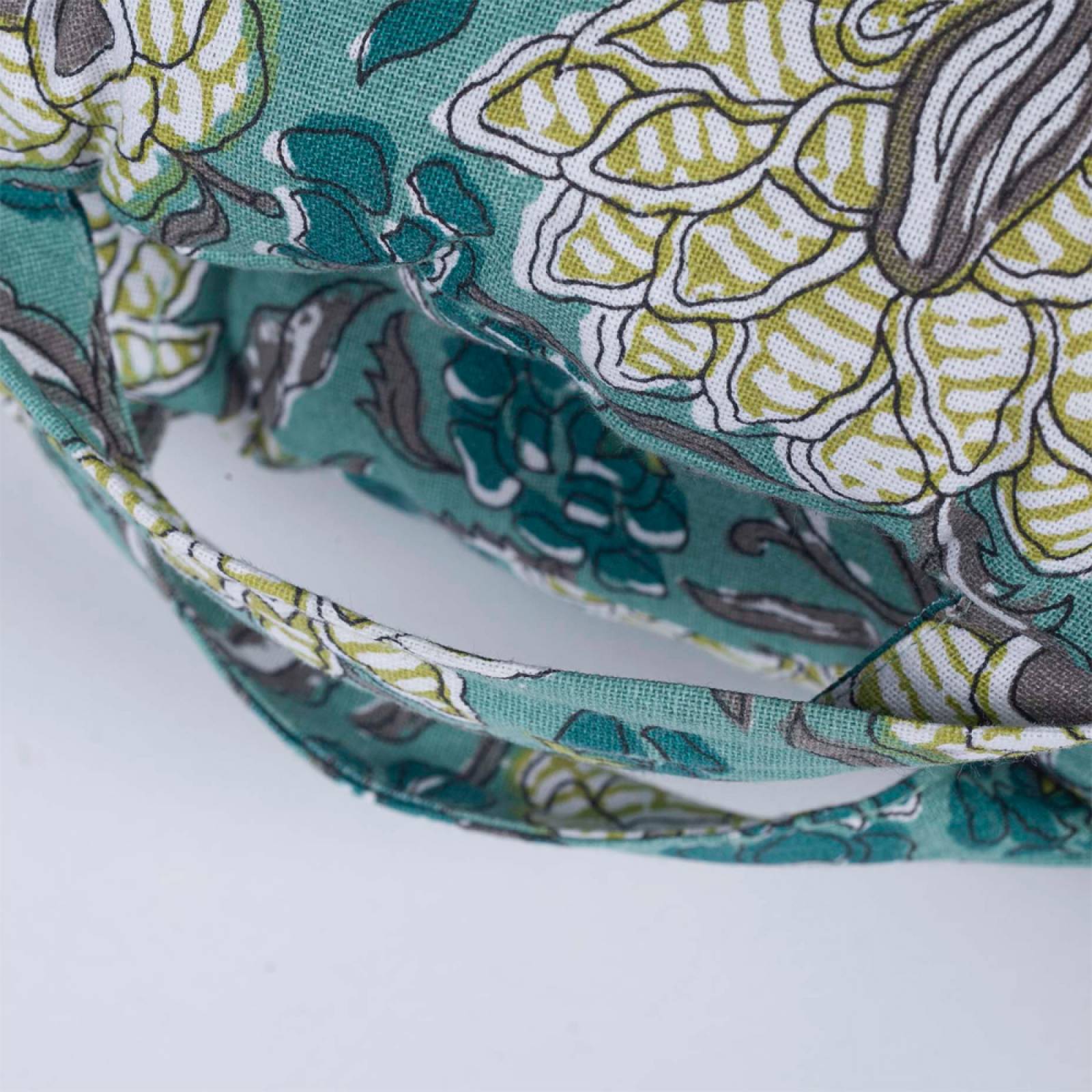 Printed Single Cotton Folding Cushion In Turquoise Block Print thumbnails