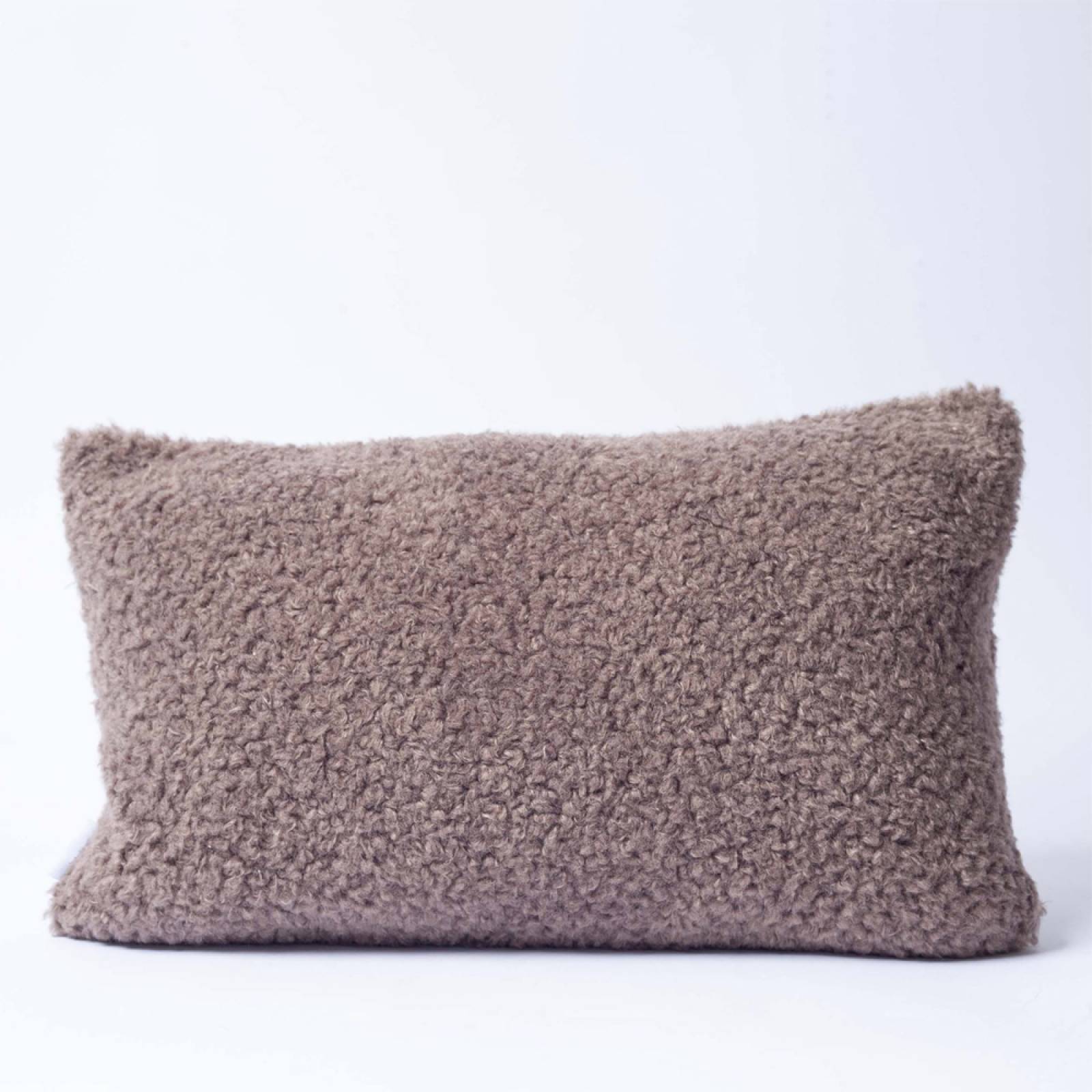 Rectangular Faux Sheepskin Cushion In Cappuccino 30x50cm