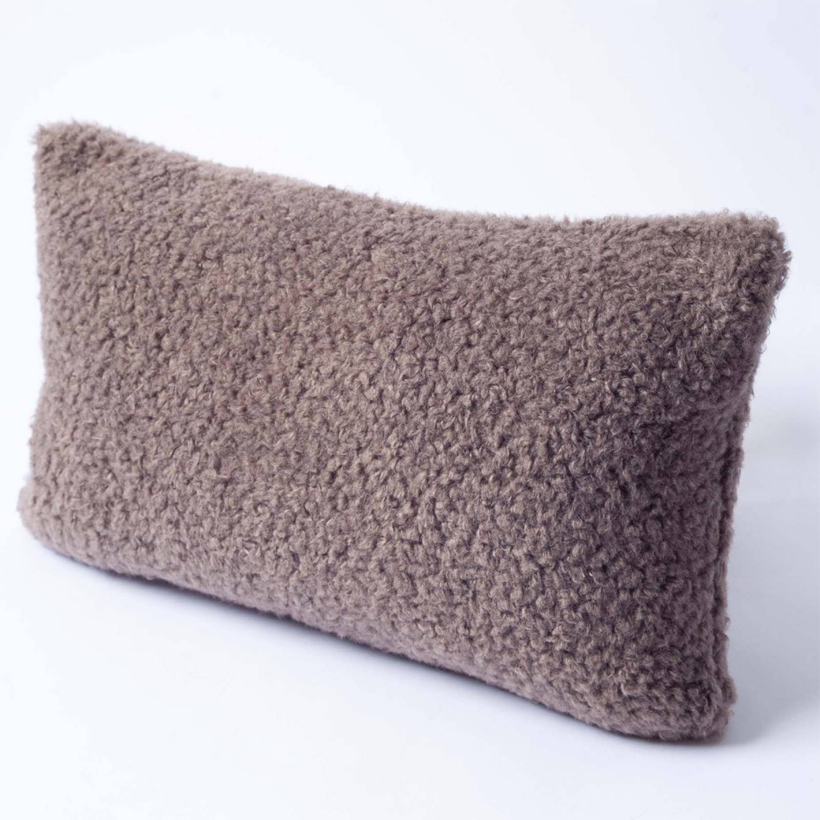 Rectangular Faux Sheepskin Cushion In Cappuccino 30x50cm thumbnails
