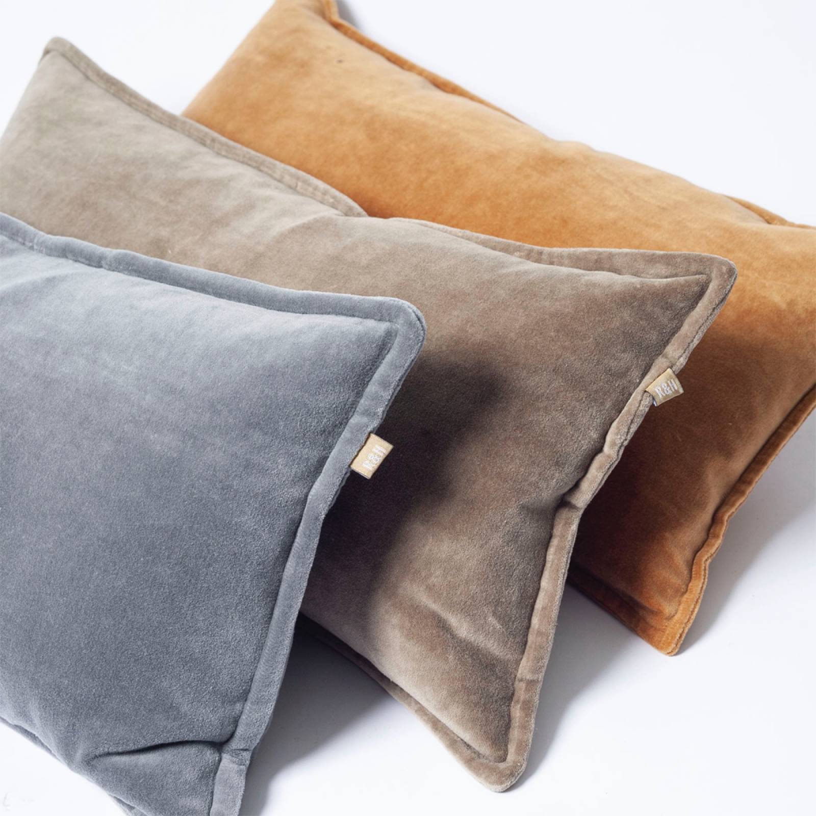 Rectangular Velvet Cushion In Sage 30x60cm thumbnails
