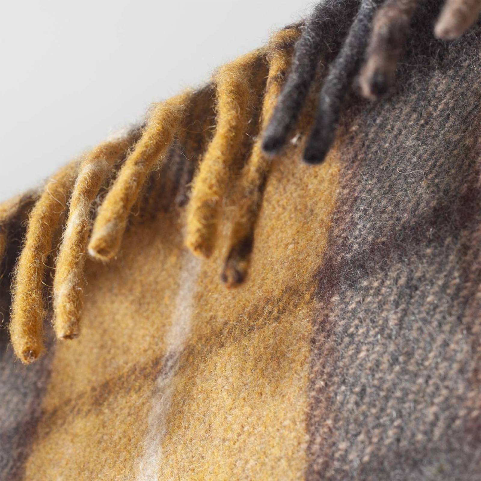 Recycled Wool Large Blanket In Buchanan Natural Tartan thumbnails
