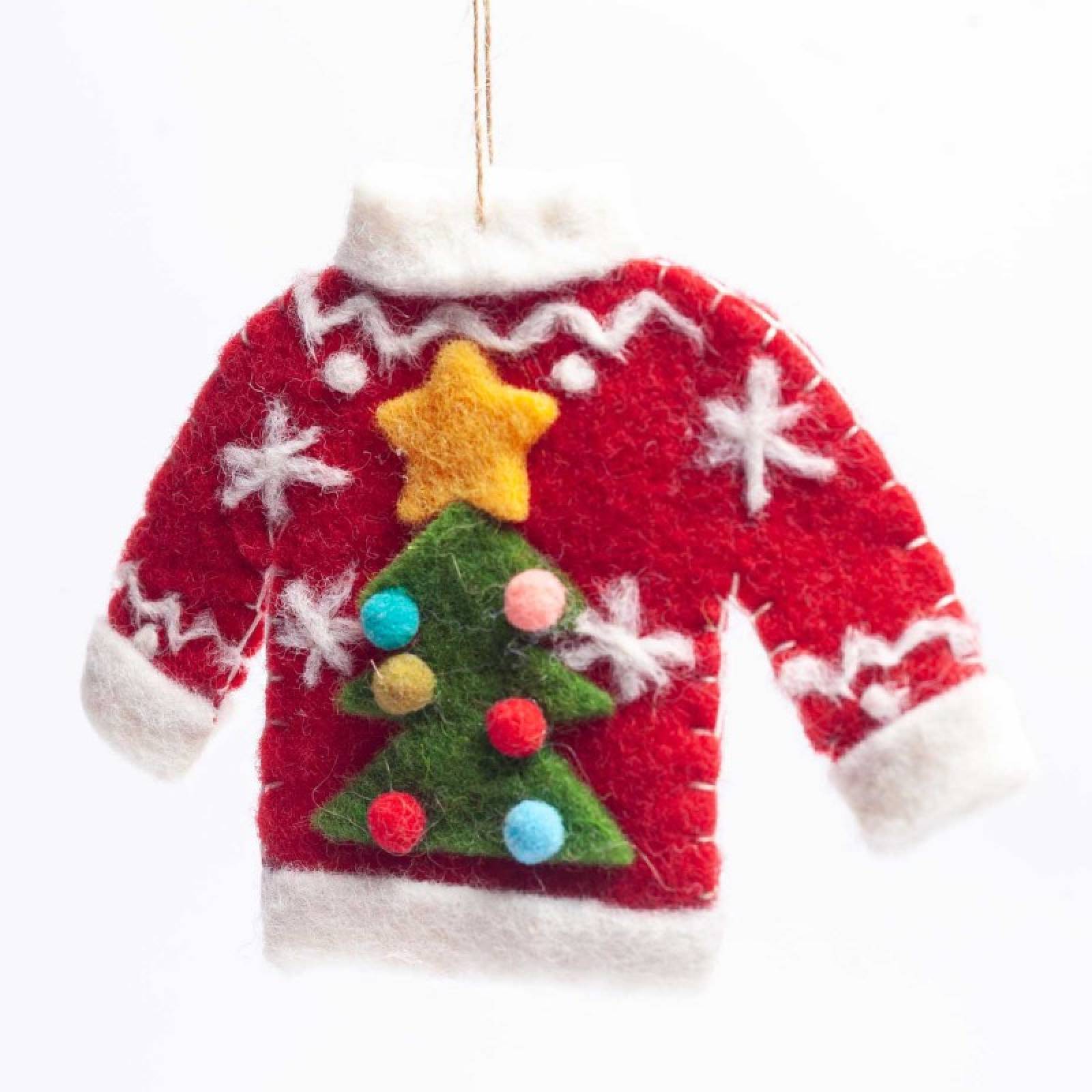 Red Christmas Jumper Felt Hanging Christmas Decoration