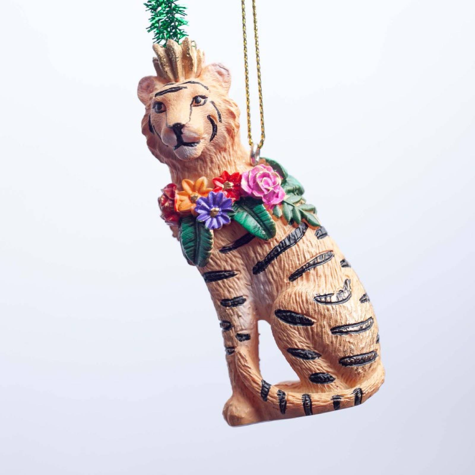 Resin Carnival Tiger Hanging Christmas Decoration thumbnails