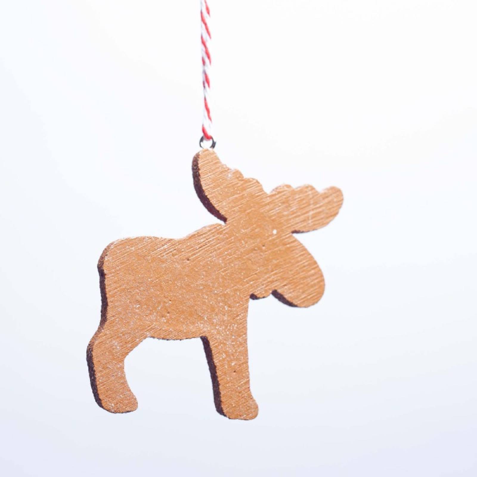 Resin Gingerbread Moose Hanging Christmas Decoration thumbnails