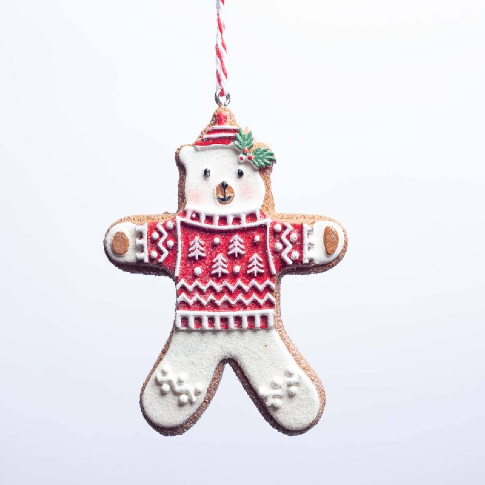 Resin Gingerbread Teddy Bear Hanging Christmas Decoration thumbnails