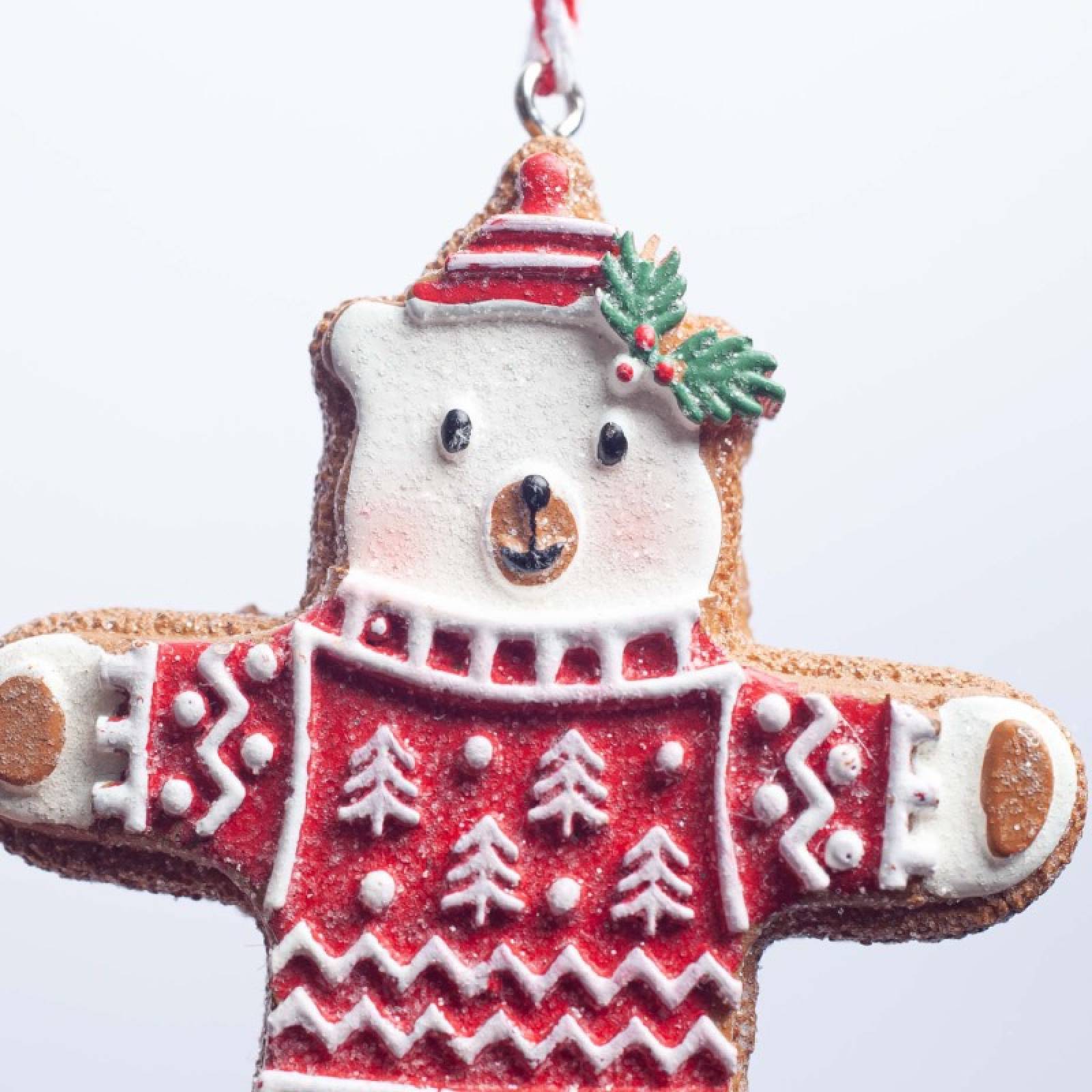 Resin Gingerbread Teddy Bear Hanging Christmas Decoration thumbnails