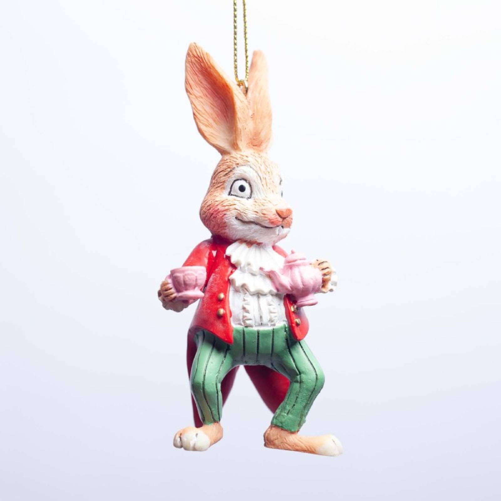 Resin Mad March Hare Hanging Christmas Decoration