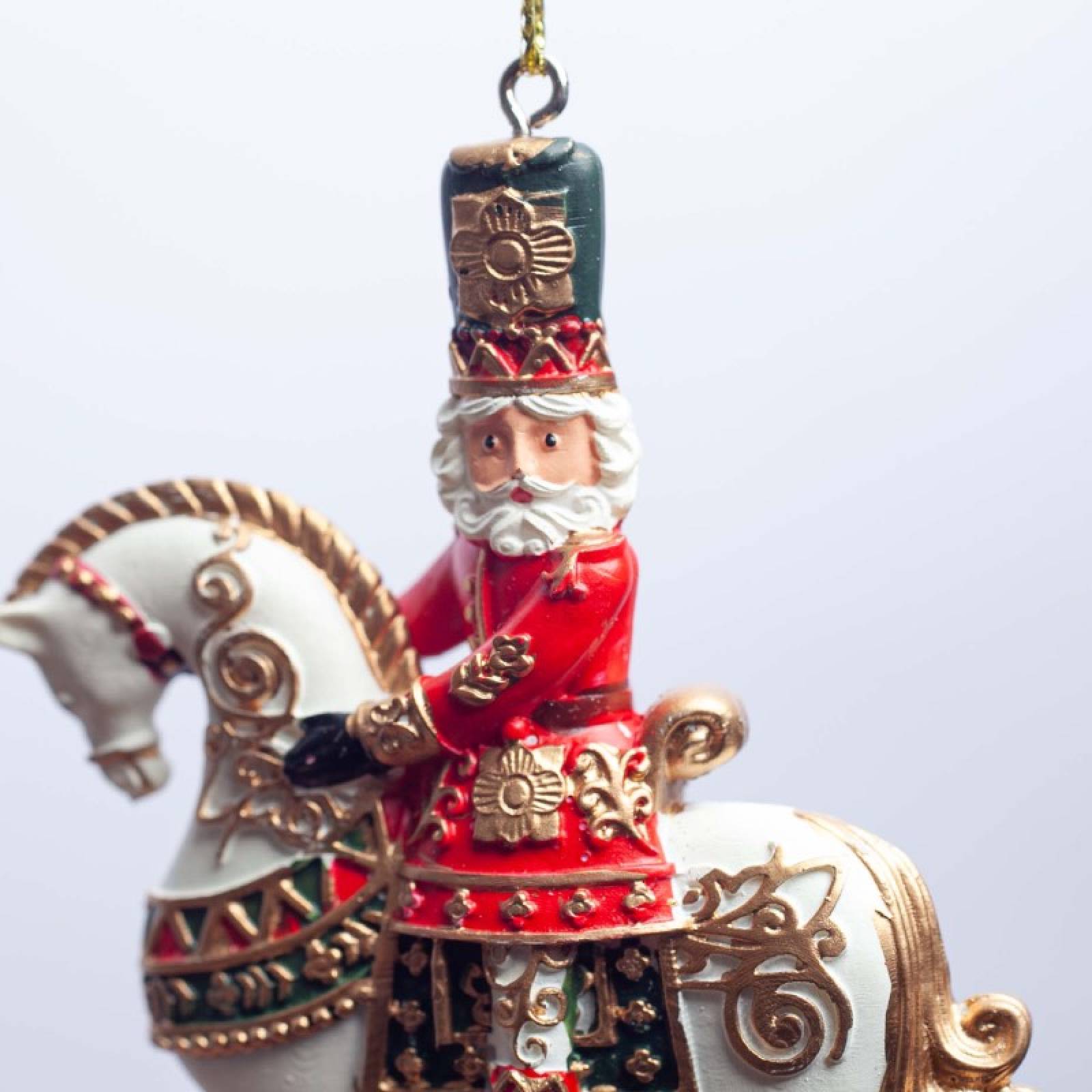 Resin Nutcracker On Horse Hanging Christmas Decoration thumbnails