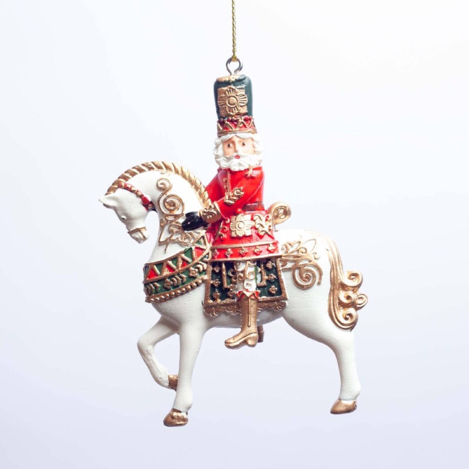 Resin Nutcracker On Horse Hanging Christmas Decoration