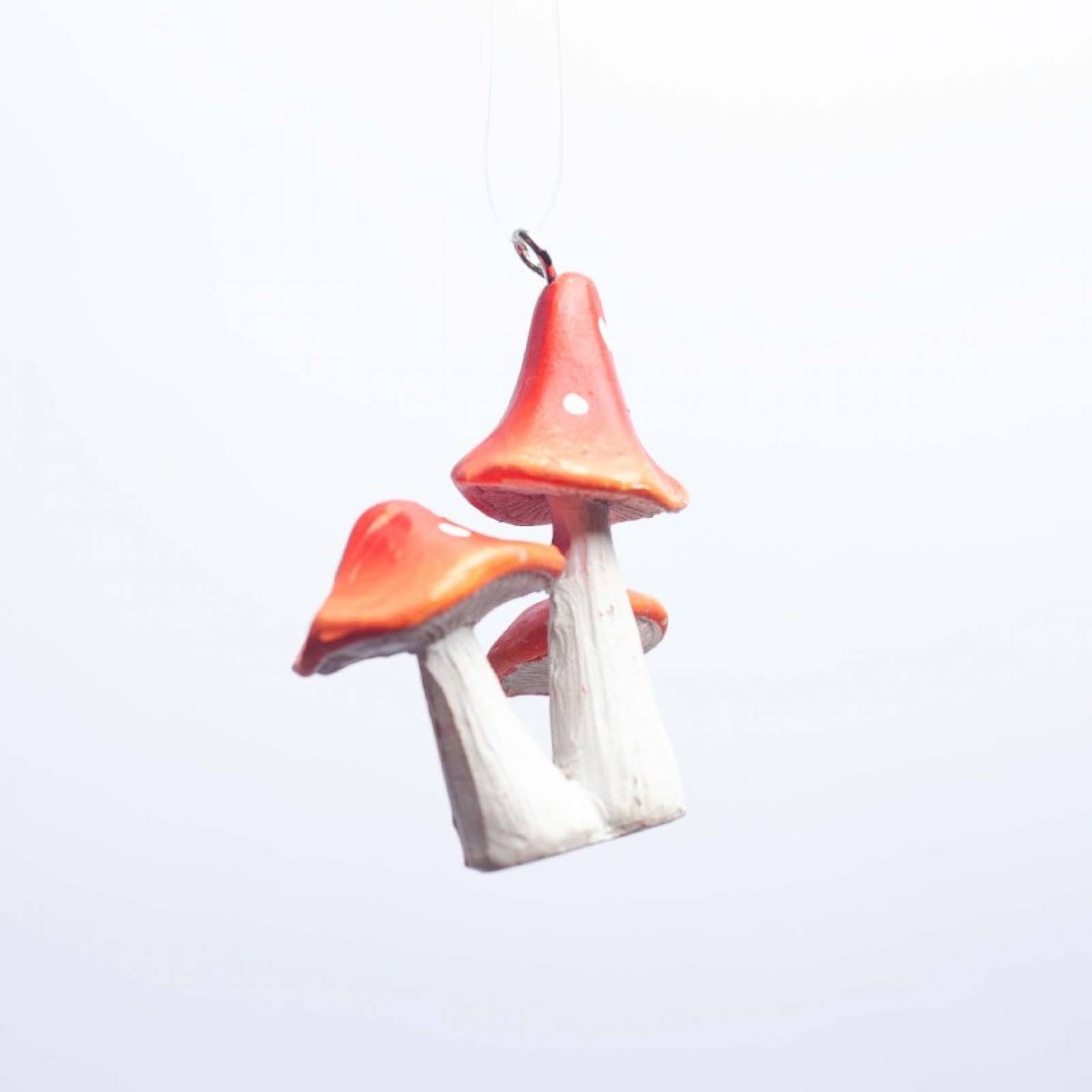 Resin Toadstool Hanging Christmas Decoration thumbnails