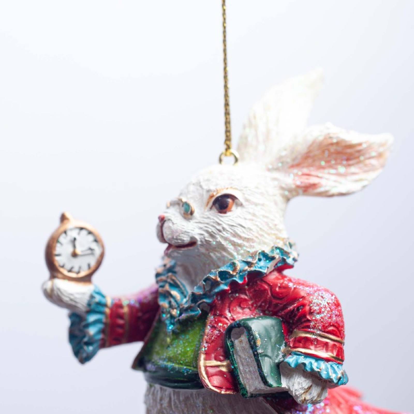 Resin White Rabbit Hanging Christmas Decoration thumbnails