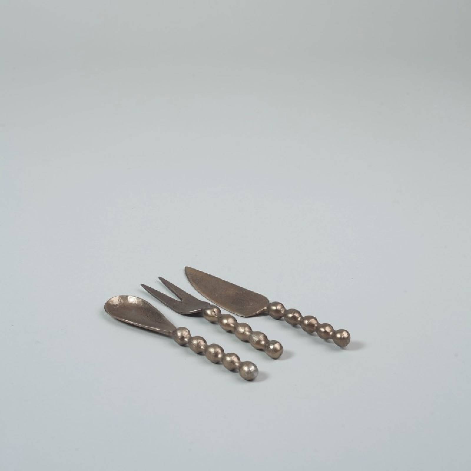 Rustic Brass Bobble Cheese Utensil Set thumbnails
