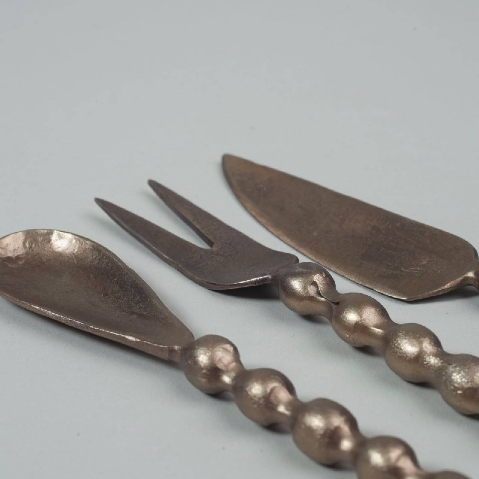 Rustic Brass Bobble Cheese Utensil Set thumbnails