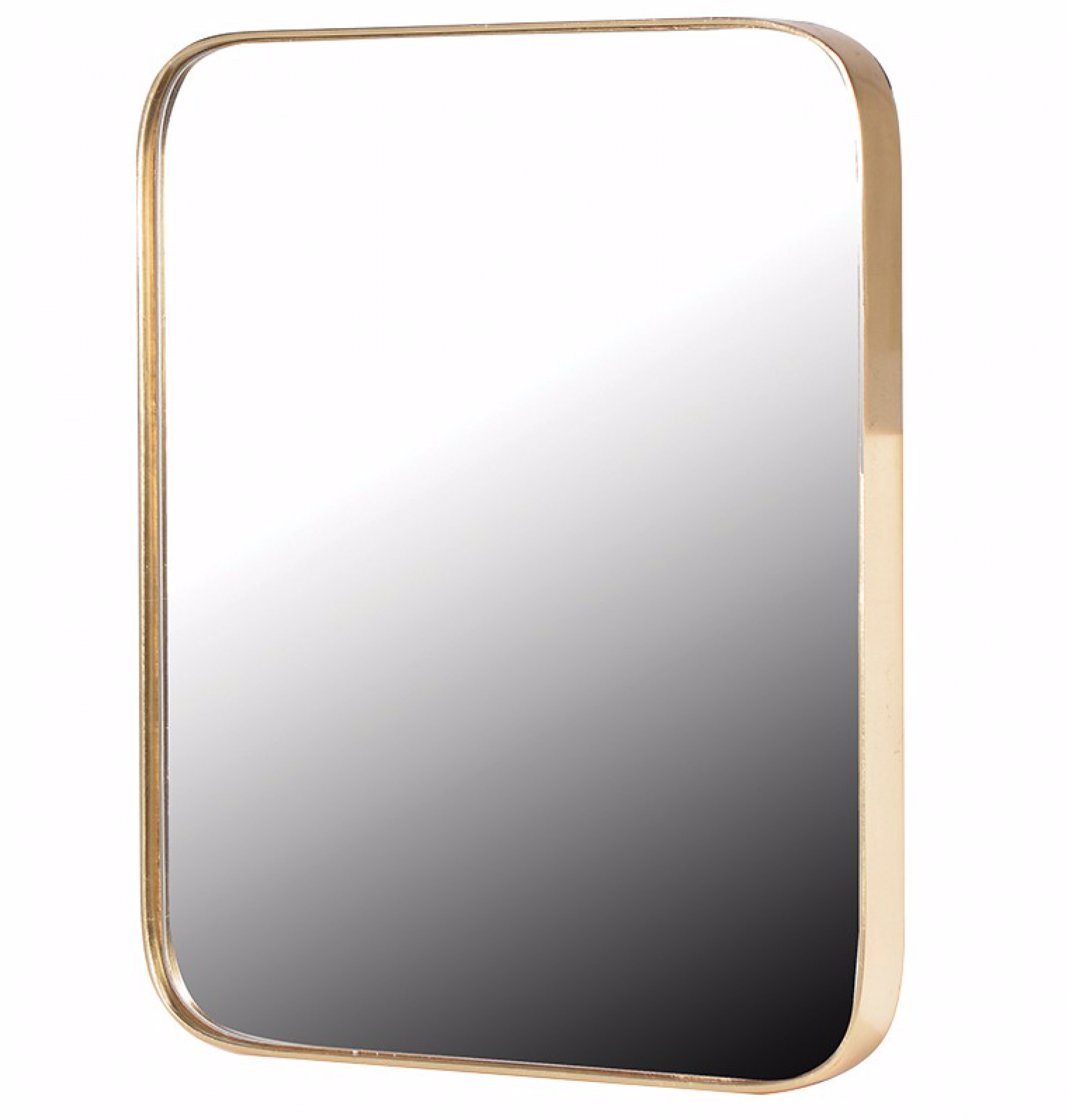 Gold Rectangular Mirror With Curved Frame