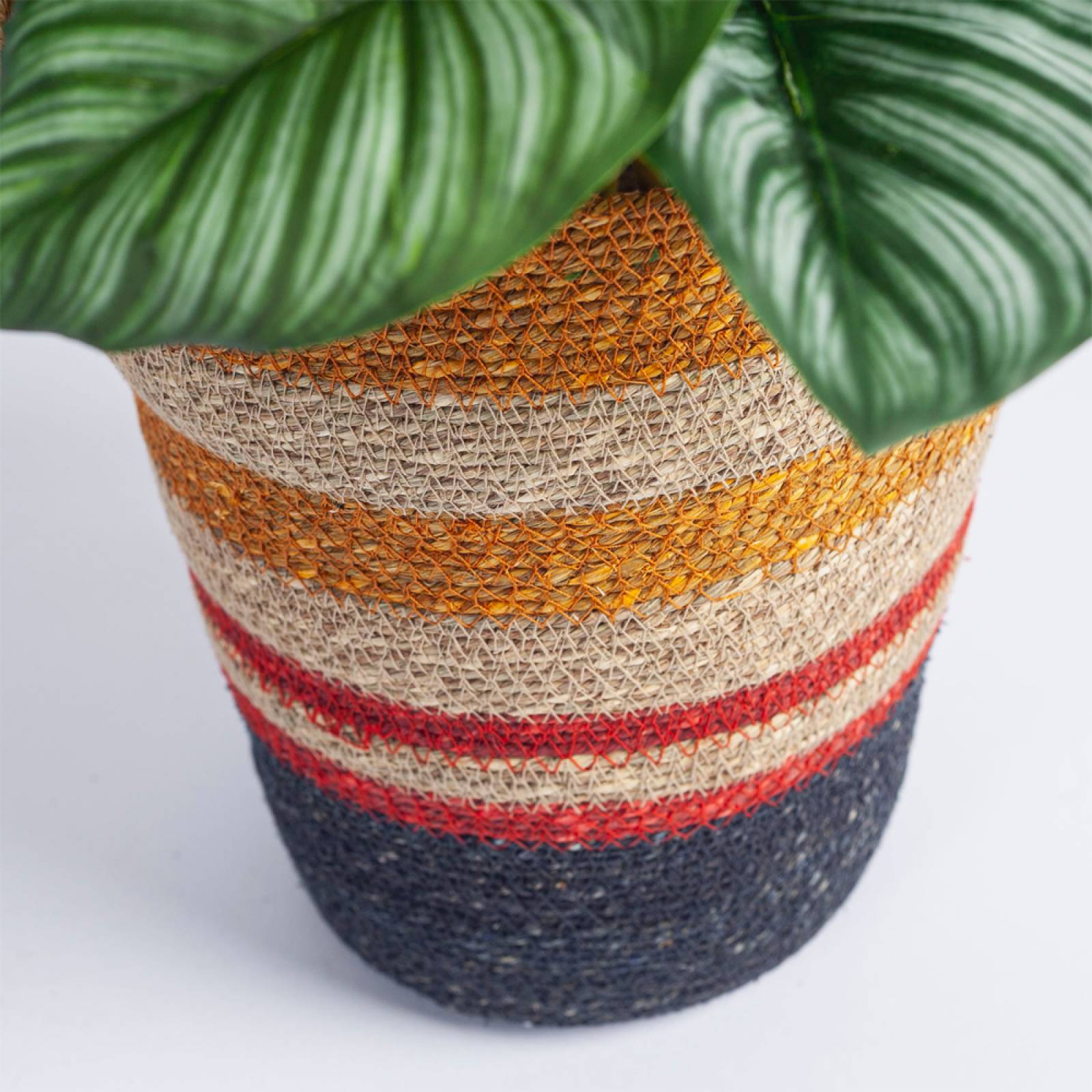 Seagrass Waste Paper Basket in Tuscan & Guardsman thumbnails