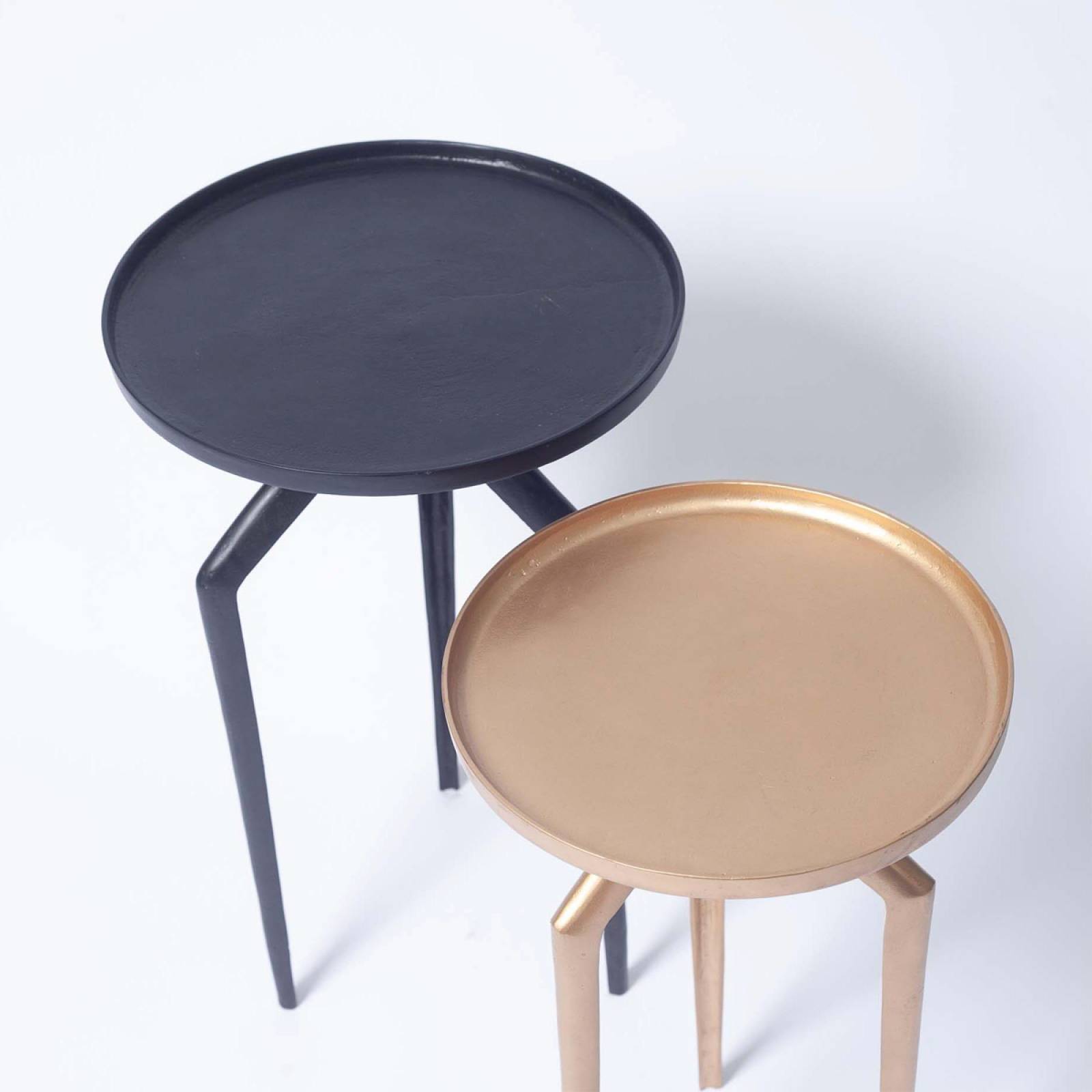 Set Of 2 Mosquito Metal Side Tables - Black & Gold thumbnails