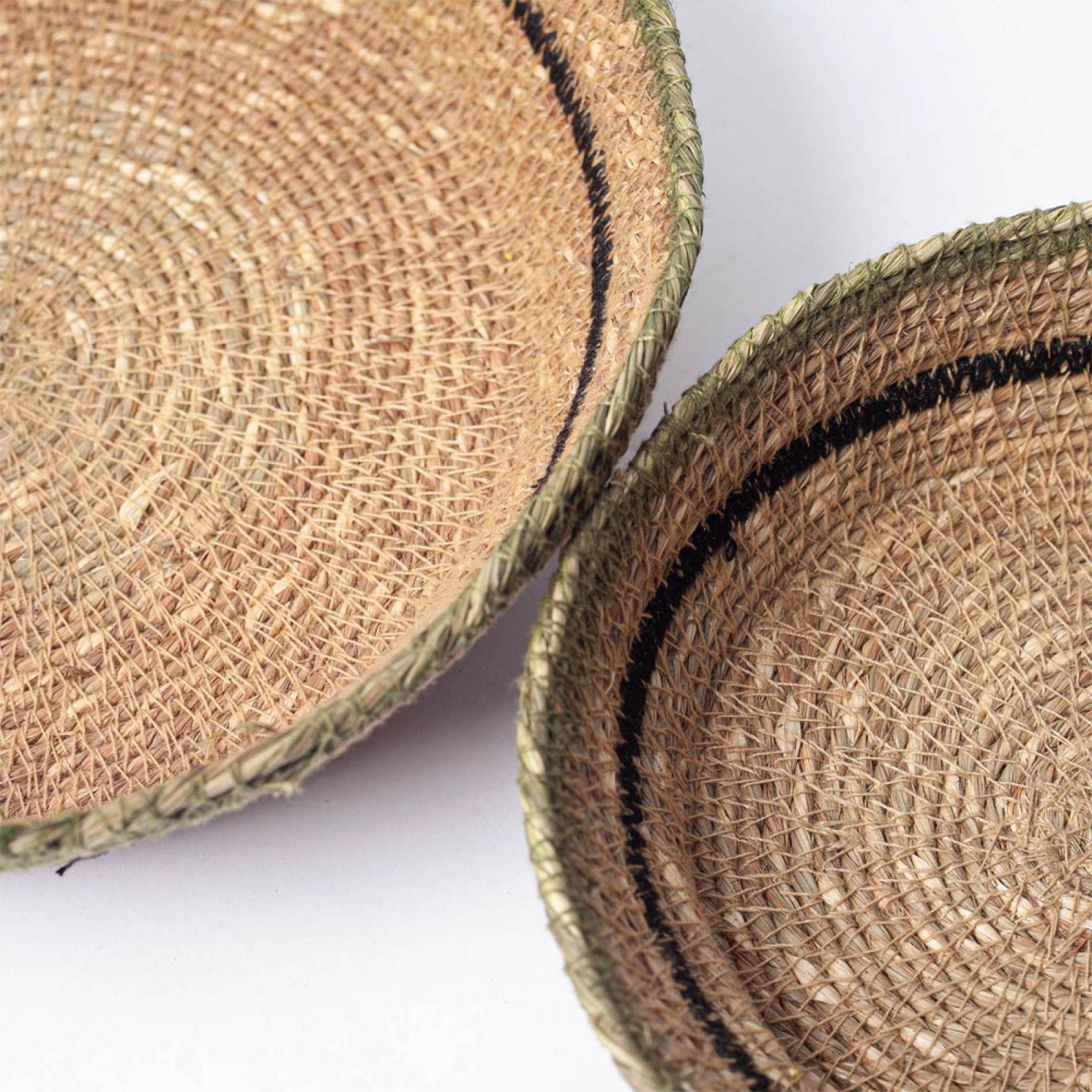 Set Of 2 Seagrass Basket Trays In Olive Green thumbnails