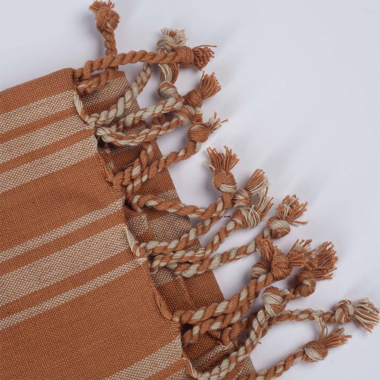 Set Of 2 Tea Towels In Brown Stripe thumbnails