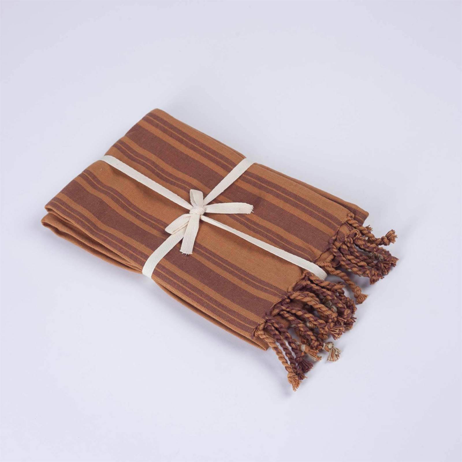 Set Of 2 Tea Towels In Brown Stripe thumbnails