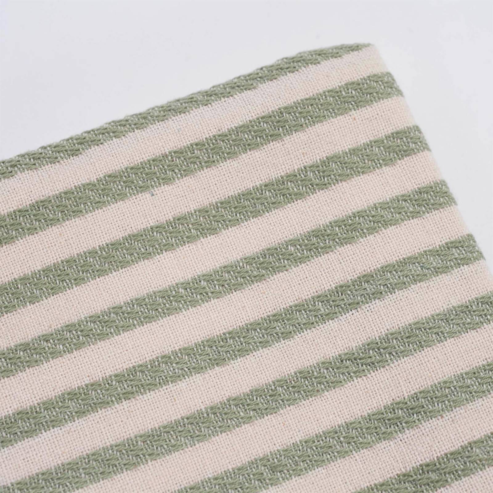 Set Of 2 Tea Towels In Green & Brown Stripe thumbnails