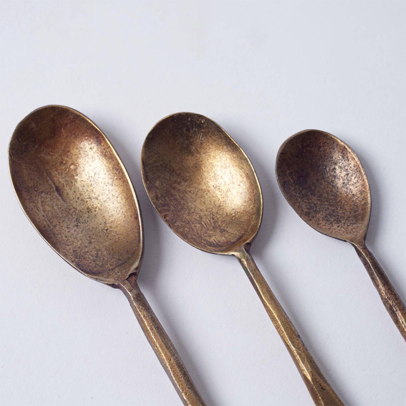 Set Of 3 Forged Metal Tea Spoons thumbnails