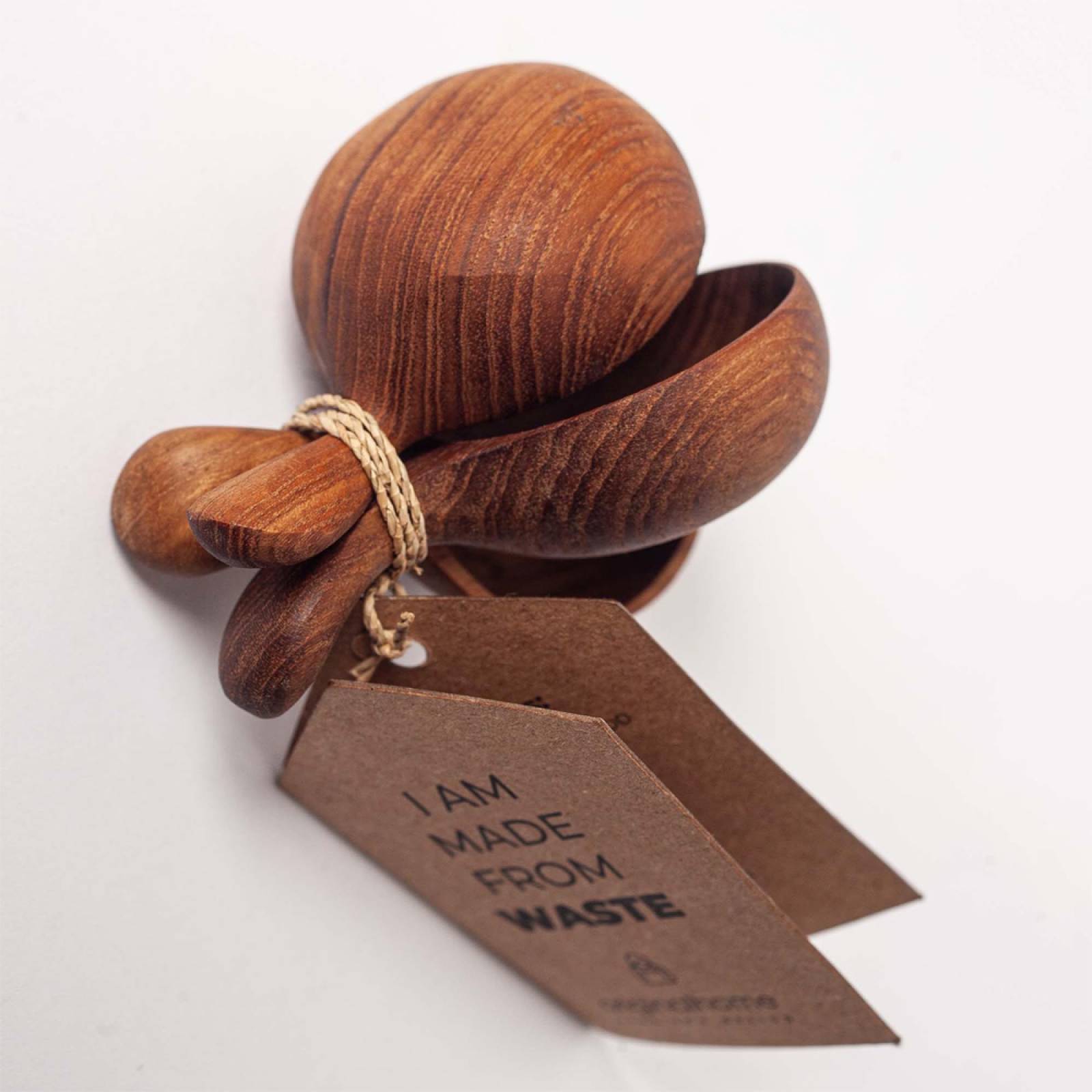 Set Of 3 Reclaimed Teak Short Handled Spoons