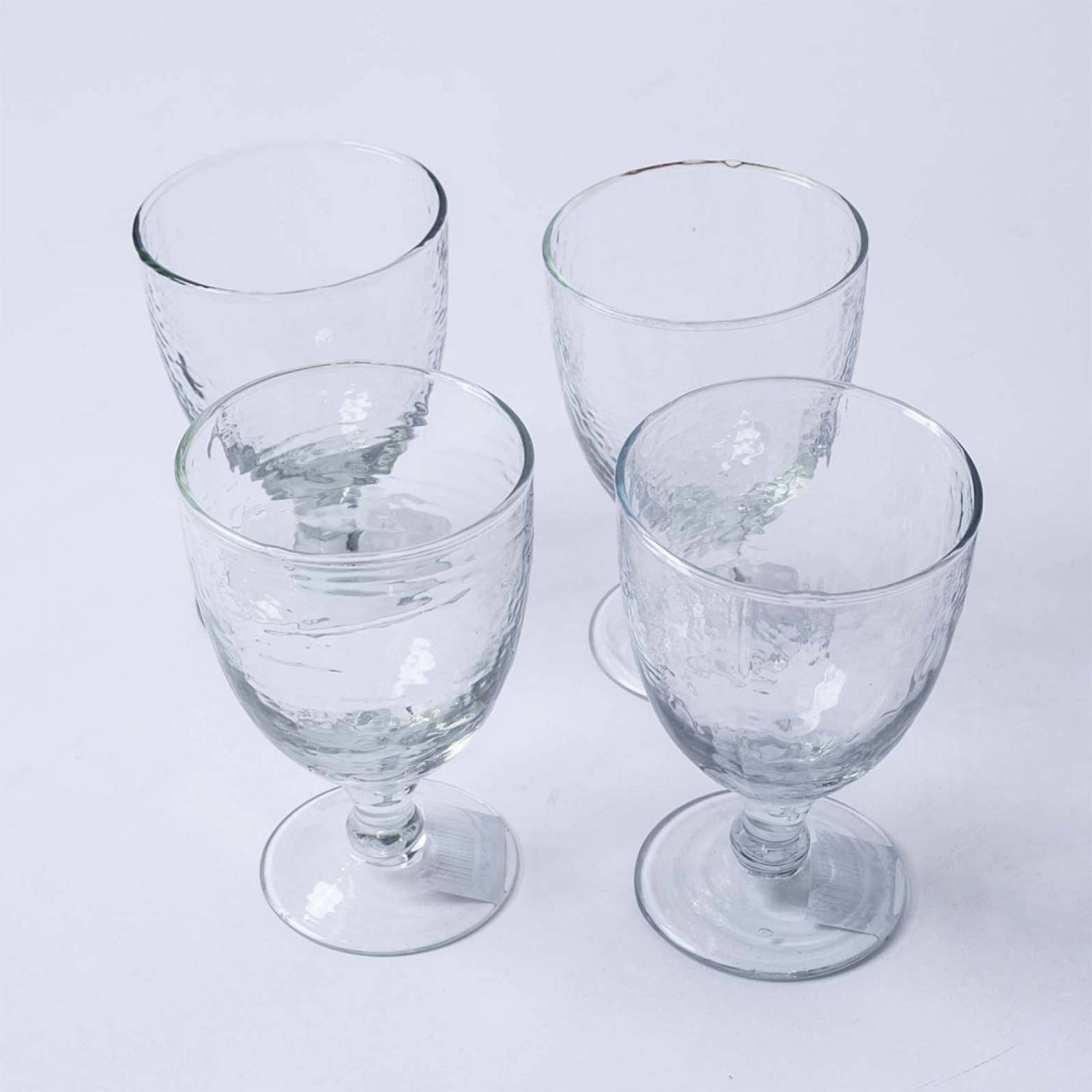 Set Of 4 Yala Hammered Wine Glasses