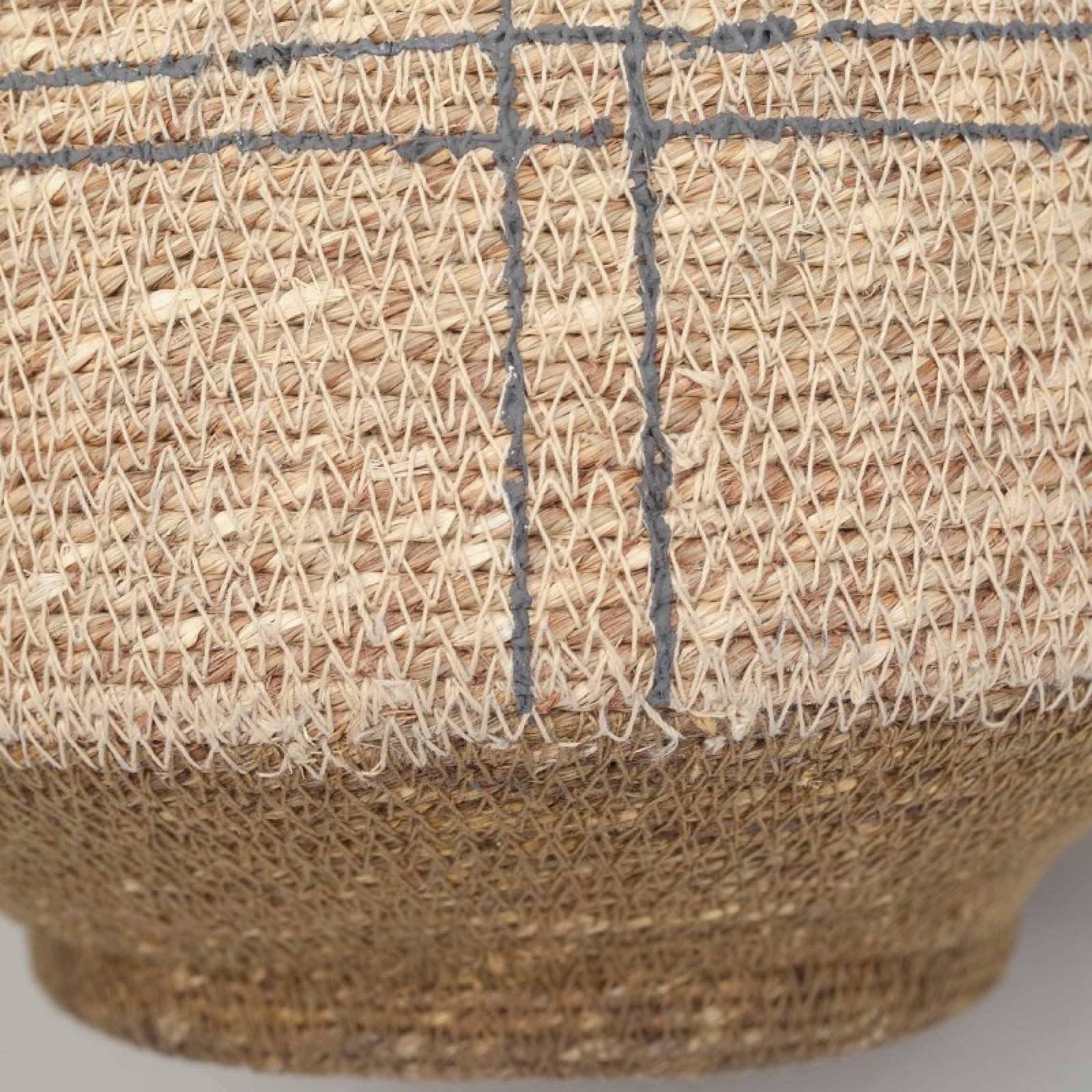 Short Basket With Black Stripes & Green Base H:21cm thumbnails