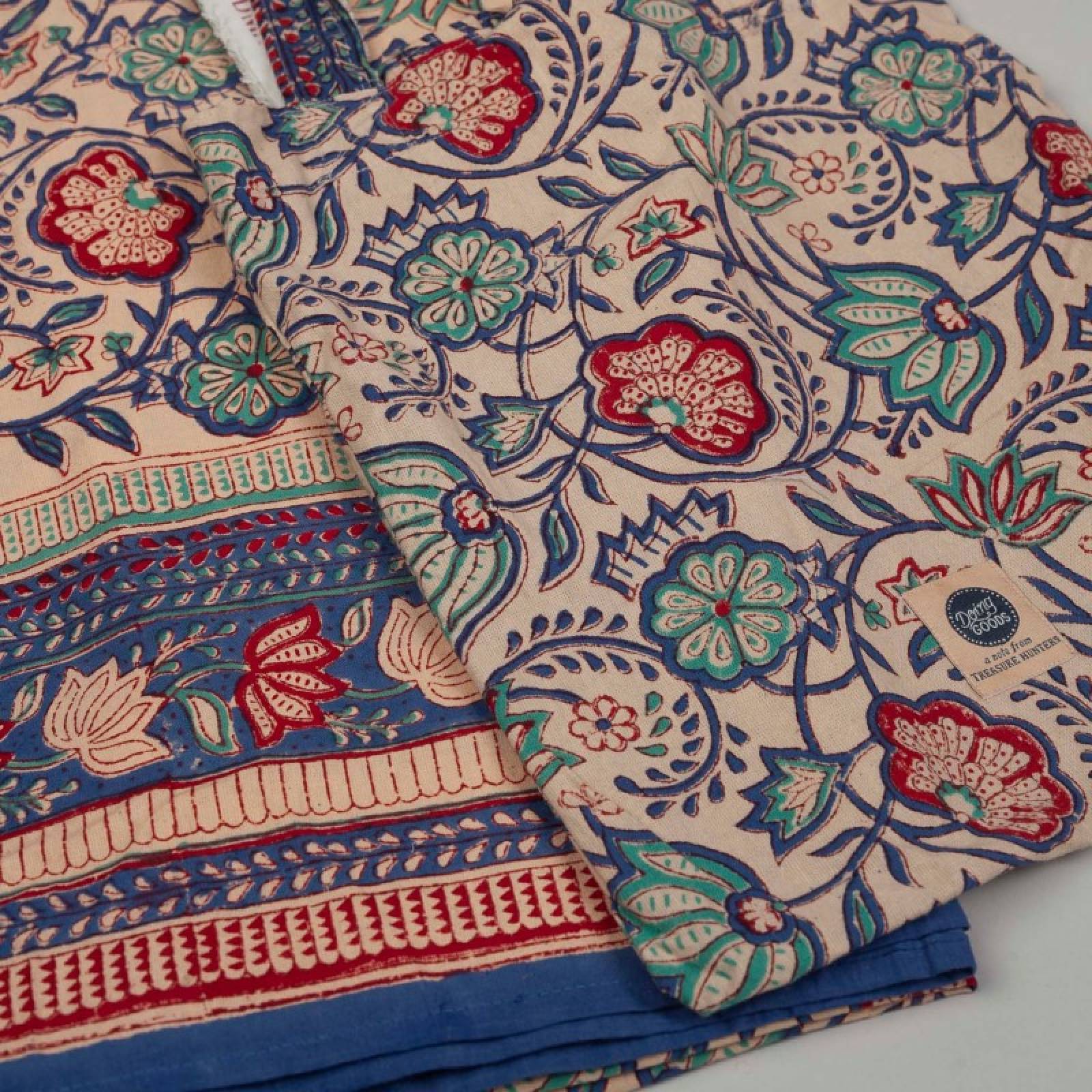 Single Sized Cotton Throw In Tote Bag - Bluebell Print thumbnails