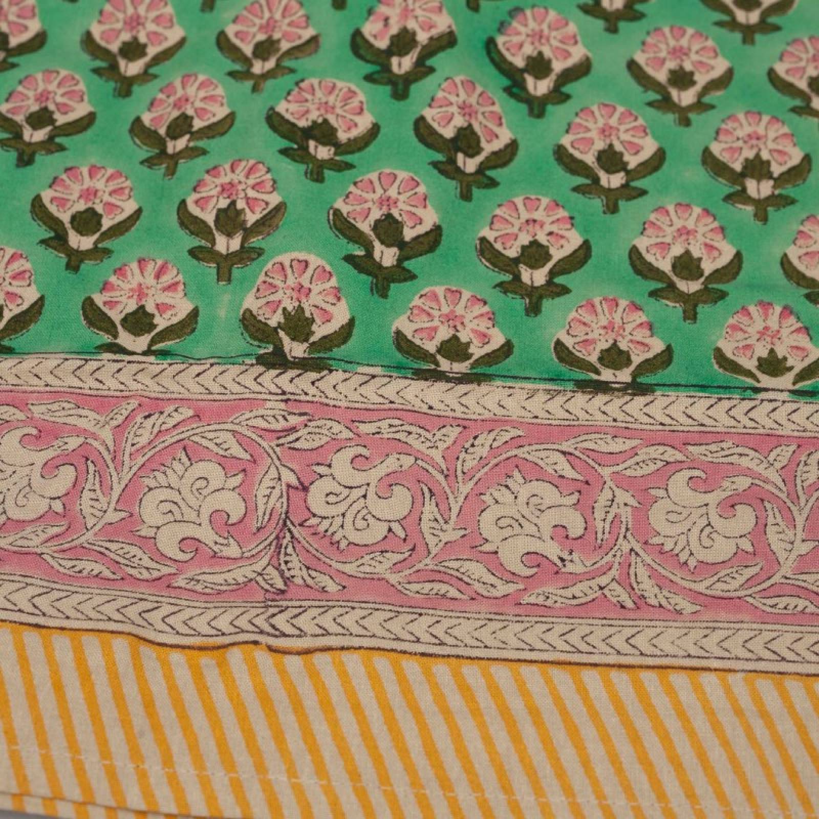 Single Sized Cotton Throw In Tote Bag - Green Emma Print thumbnails