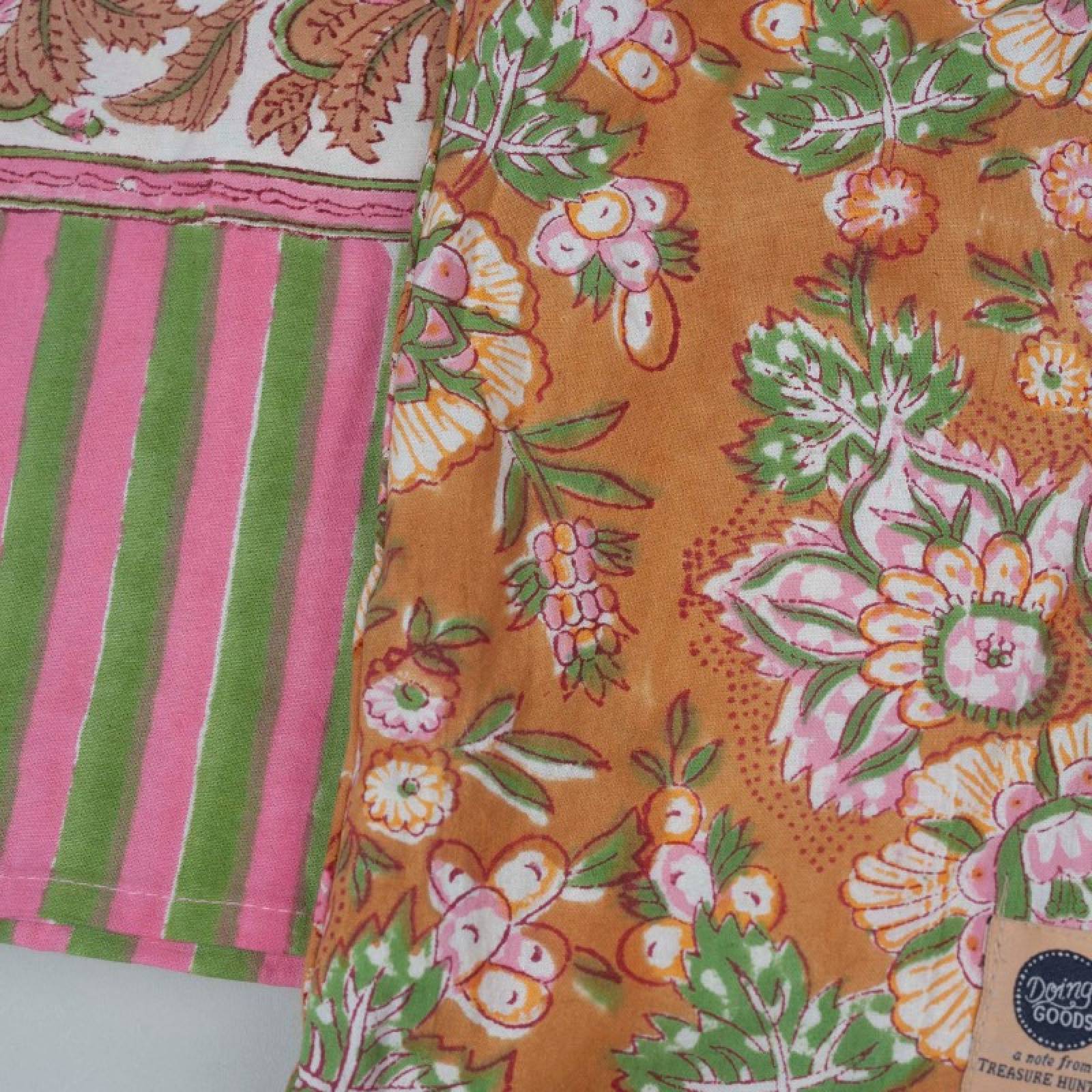 Single Sized Cotton Throw In Tote Bag - Marigold Print thumbnails