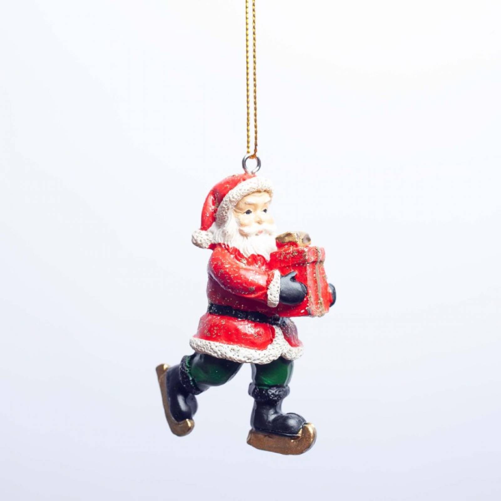 Skating Santa Resin Hanging Christmas Decoration