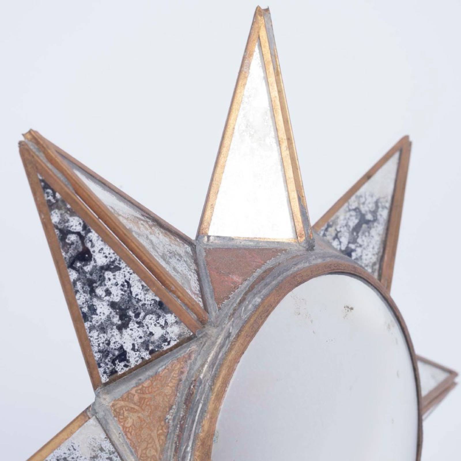 Small Star Mirror With Convex Centre & Weathered Glass 34cm thumbnails