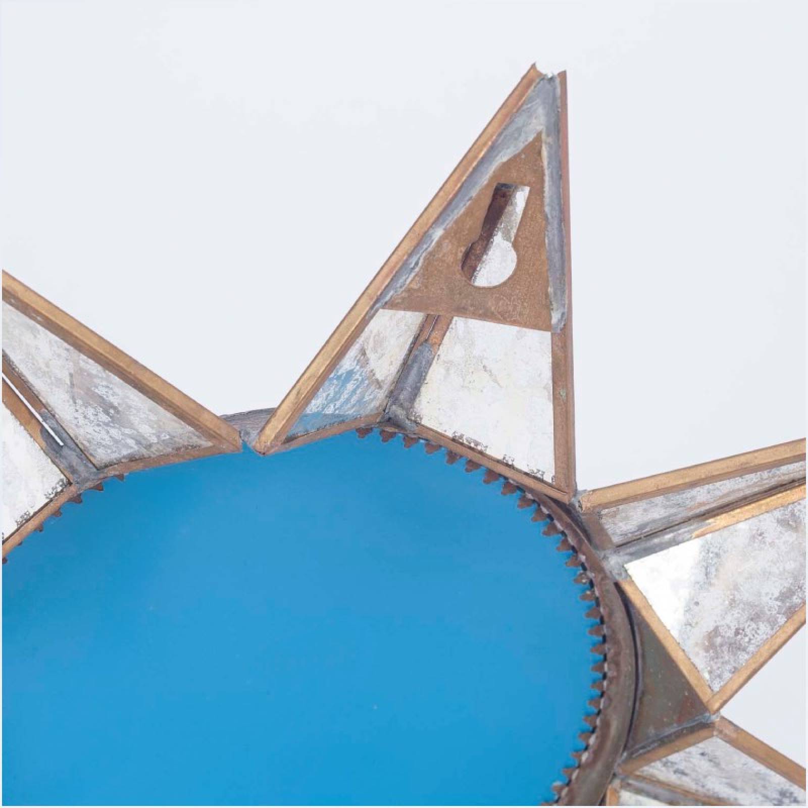 Small Star Mirror With Convex Centre & Weathered Glass 34cm thumbnails