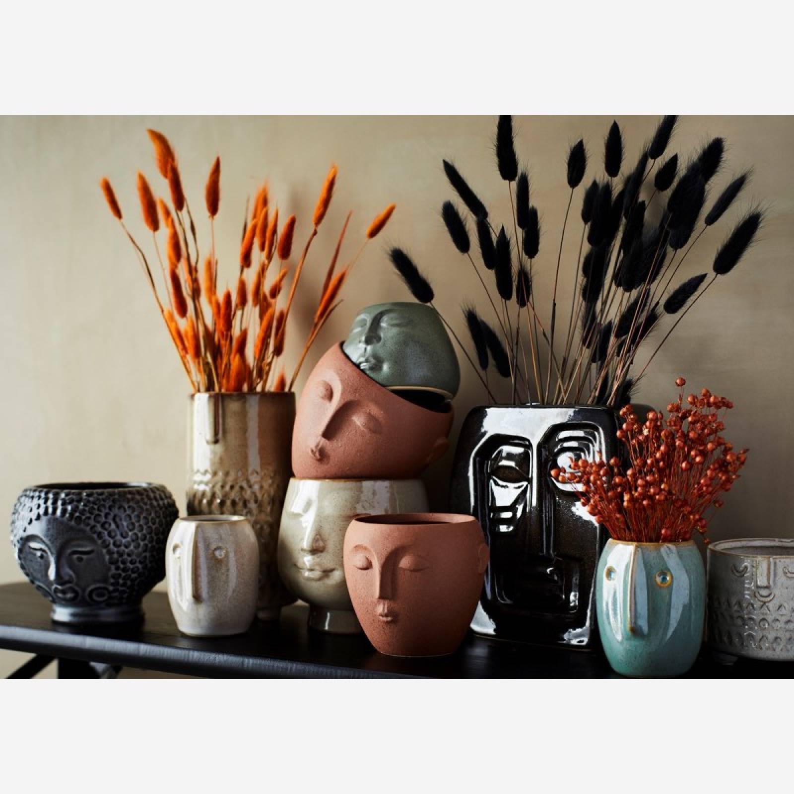Small Terracotta Flower Pot With Face Imprint thumbnails