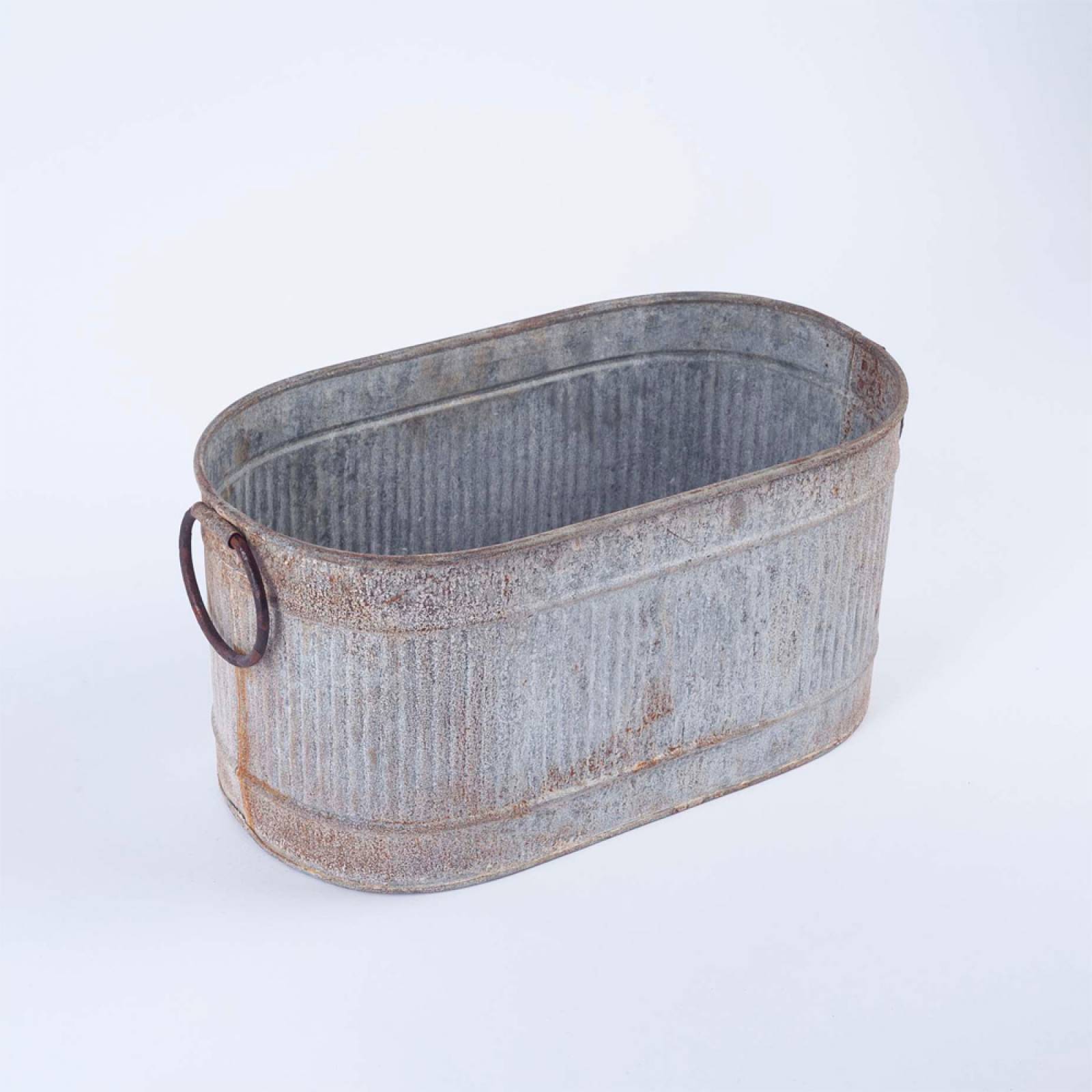 Small Akasa Zinc Trough Planter With Handles thumbnails