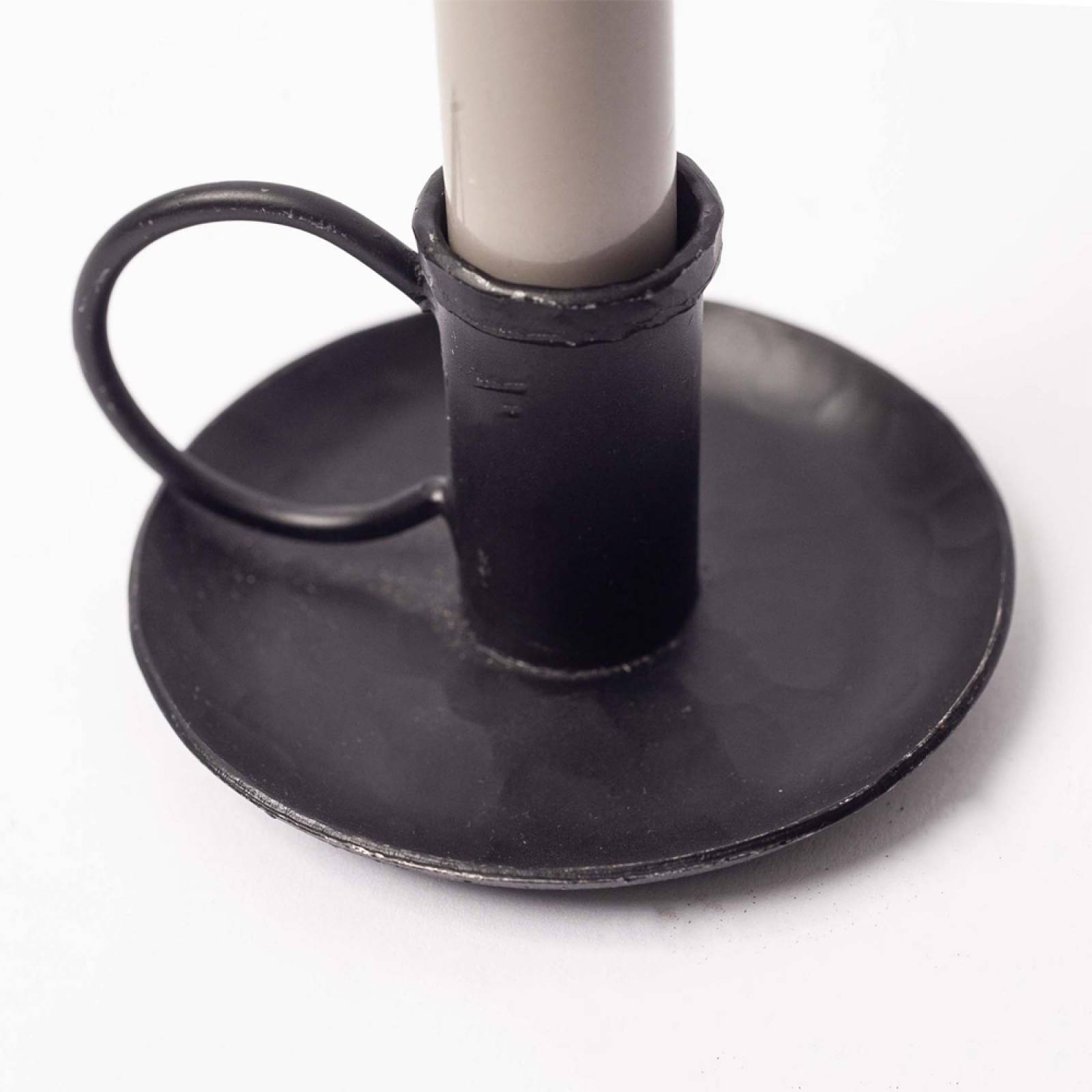 Small Amri Candlestick Holder With Handle In Antique Black thumbnails