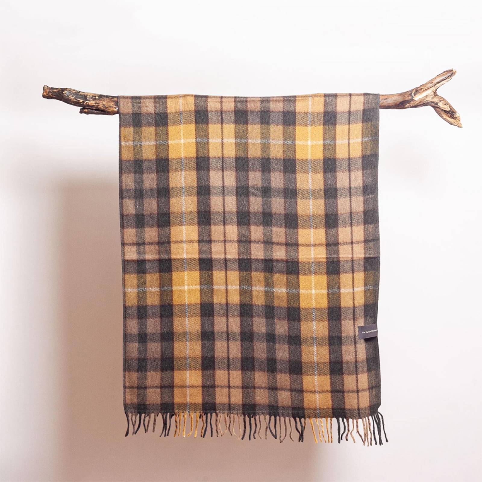 Small Blanket In Buchanan Natural Tartan Recycled Wool