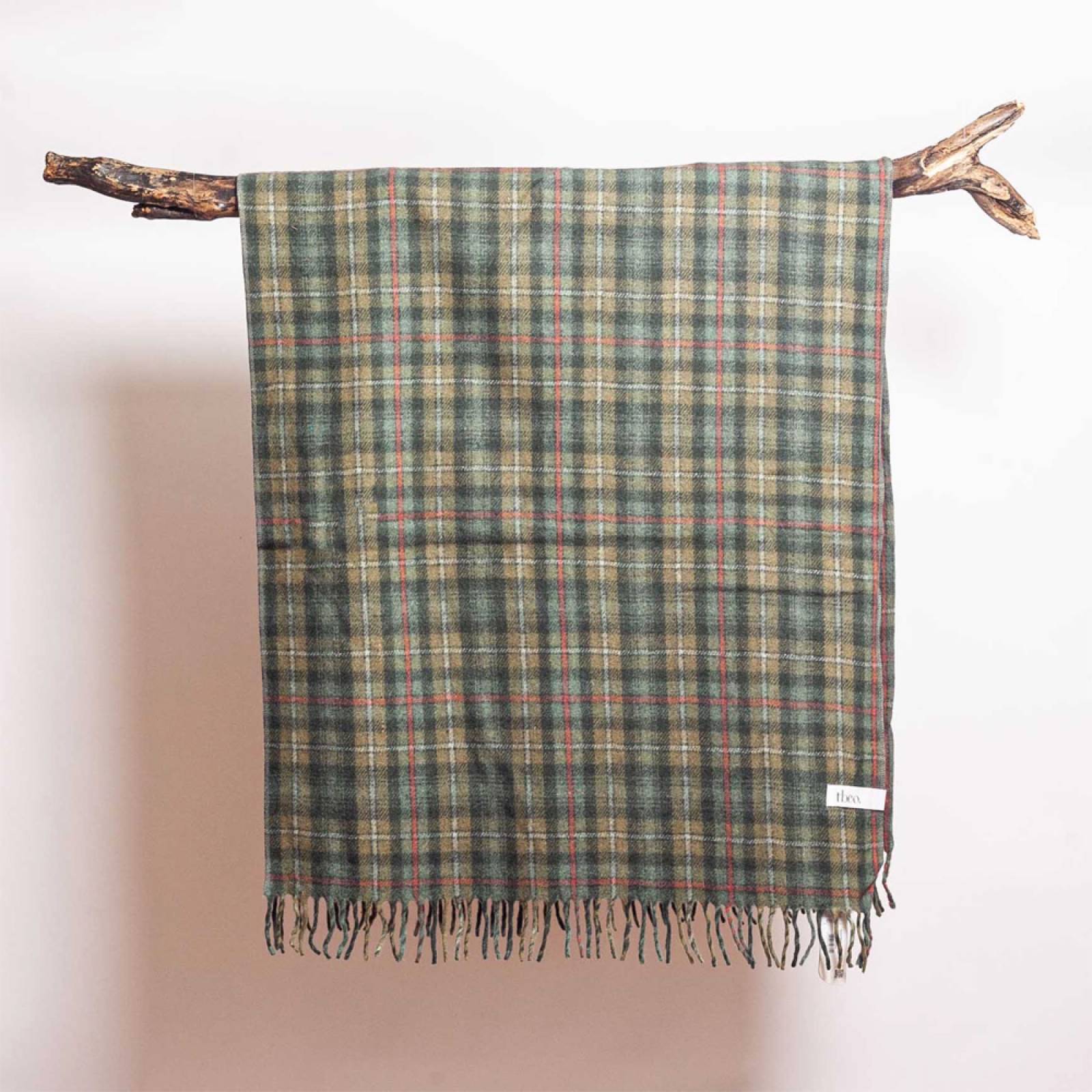 Small Blanket In Mackenzie Weathered Tartan Recycled Wool