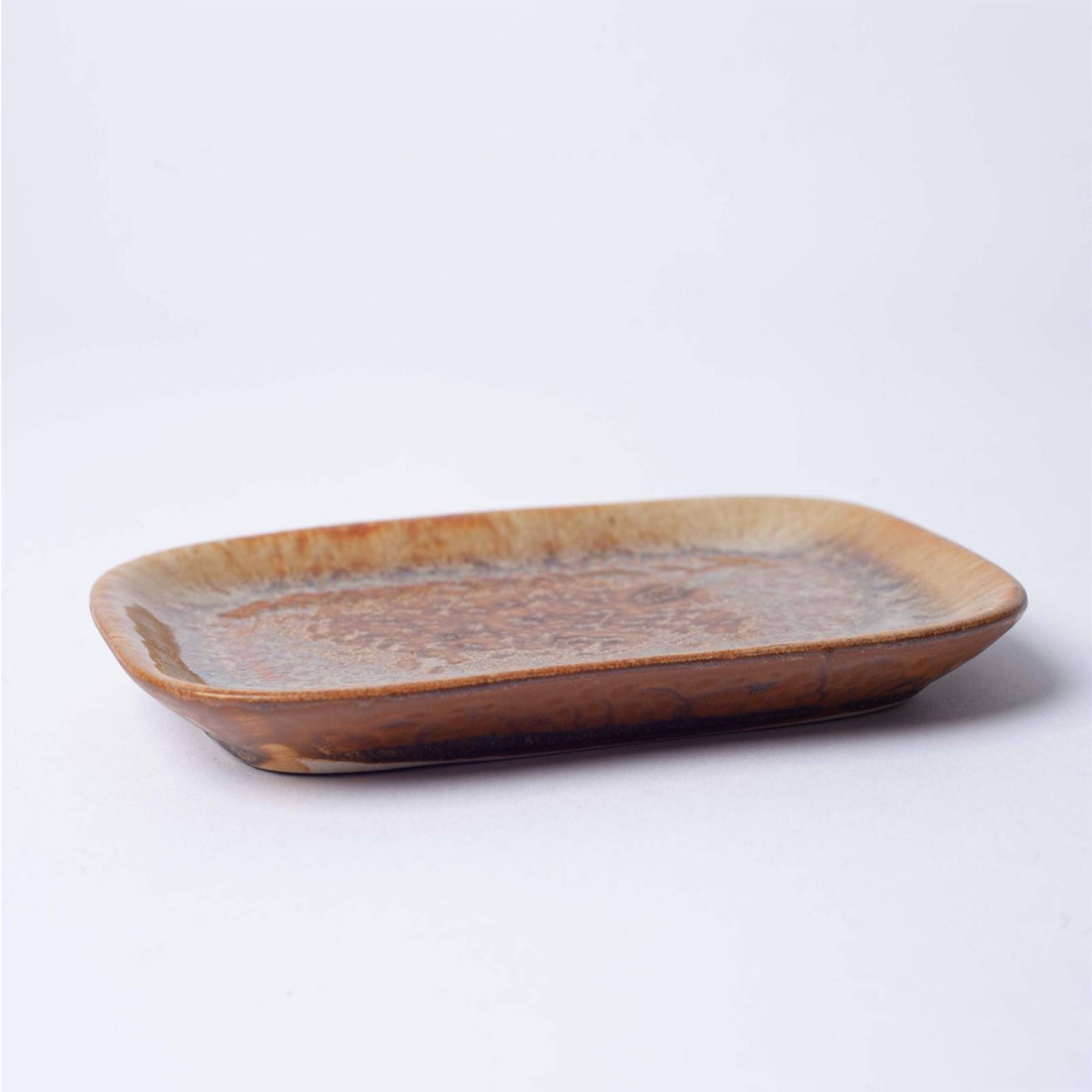 Small Brown Glazed Stoneware Dish - Various Designs thumbnails