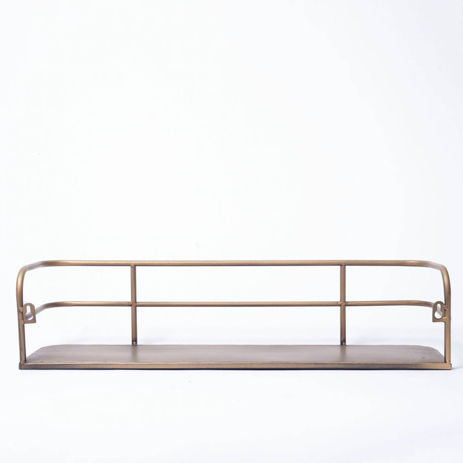 Small Gold Wall Mounting Metal Shelf With Rails 55x15cm thumbnails