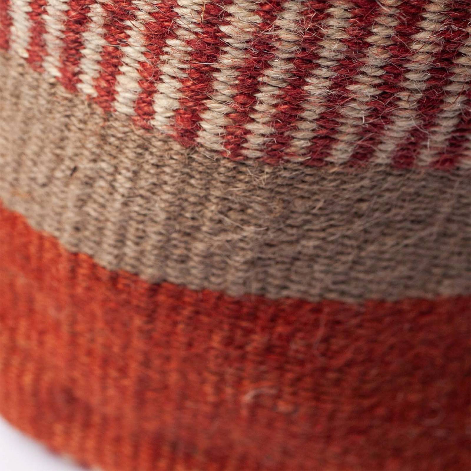 Small Jute Storage Basket In Rust & Beige Stripe 20x20cm thumbnails