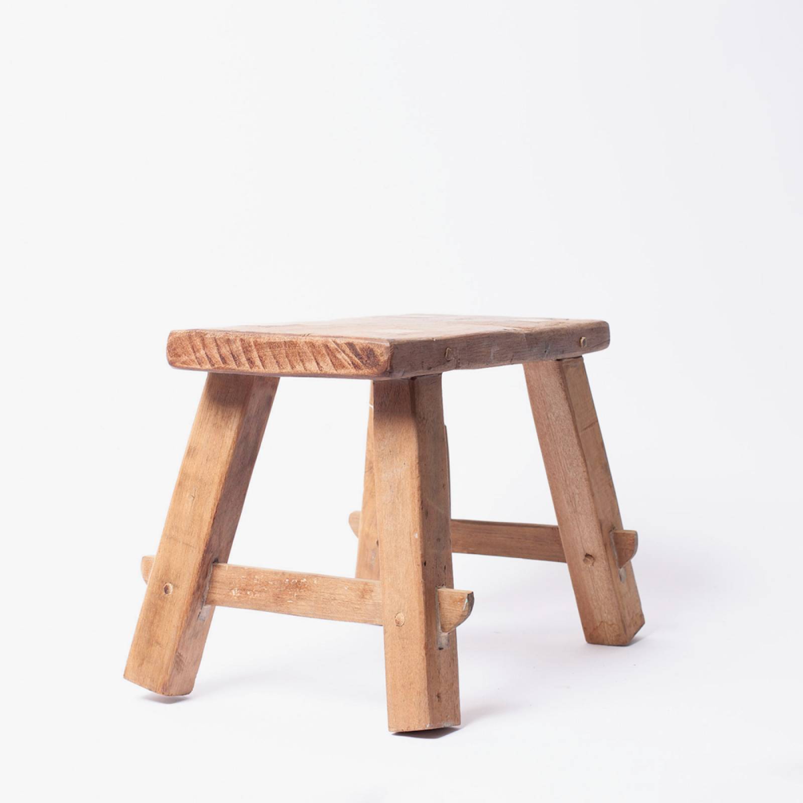 Small Recycled Teak Wooden Stool thumbnails