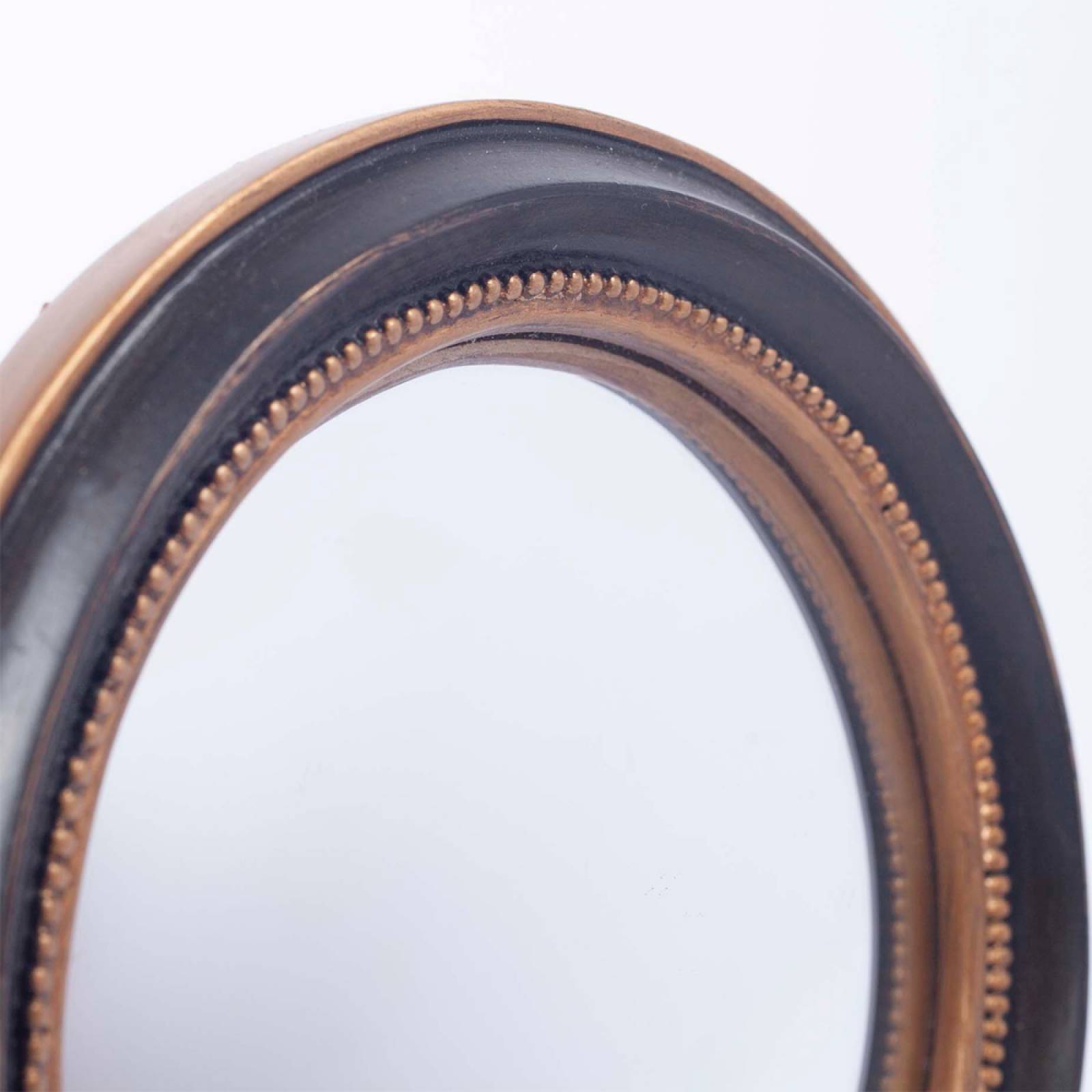 Small Round Black & Gold Convex Mirror With Beading D:19cm thumbnails